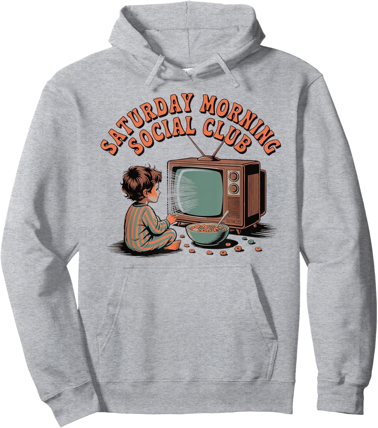 Saturday Morning Social Club Funny Retro Saturday Cartoons Hoodie - Hoodie | Ash