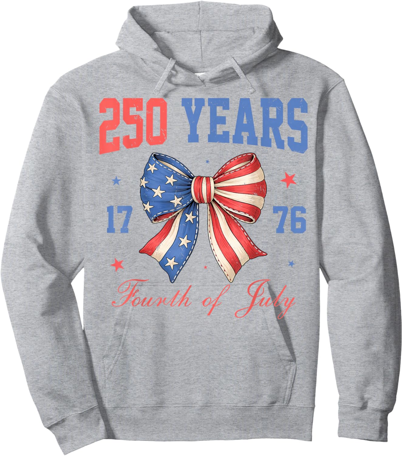 USA 250th Birthday 1776 2026 Women Adult 4th of July Hoodie - Hoodie | Ash