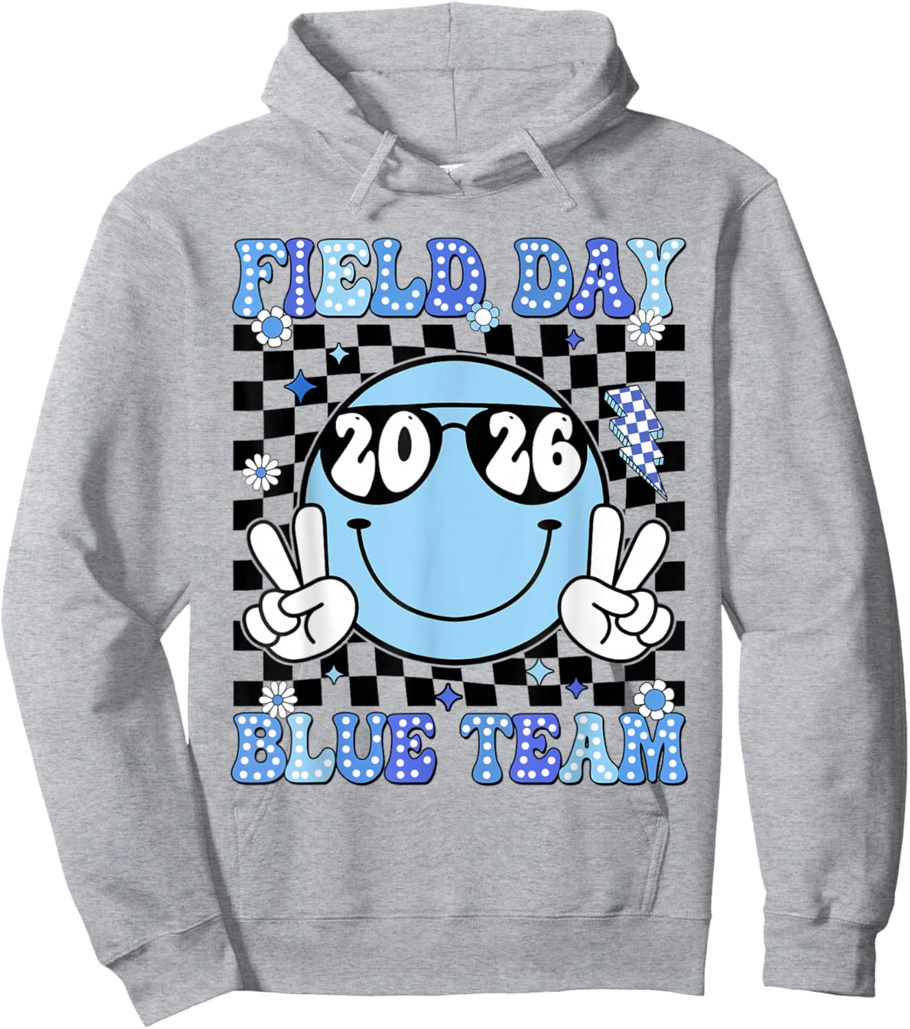Field Day Blue Team Funny for Teacher Kids Field Day Games Hoodie - Hoodie | Ash