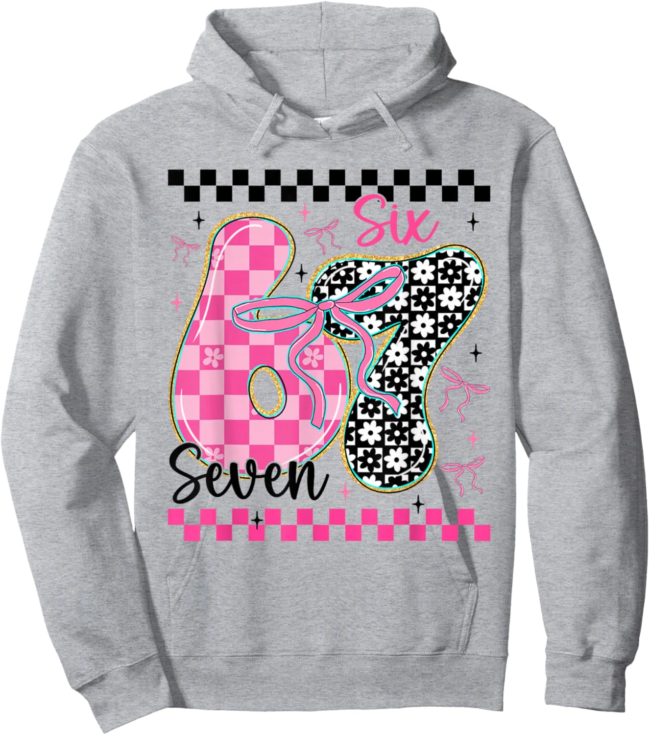 67 Funny Meme Filled with Hearts Six Seven Valentine’s Day Hoodie - Hoodie | Ash