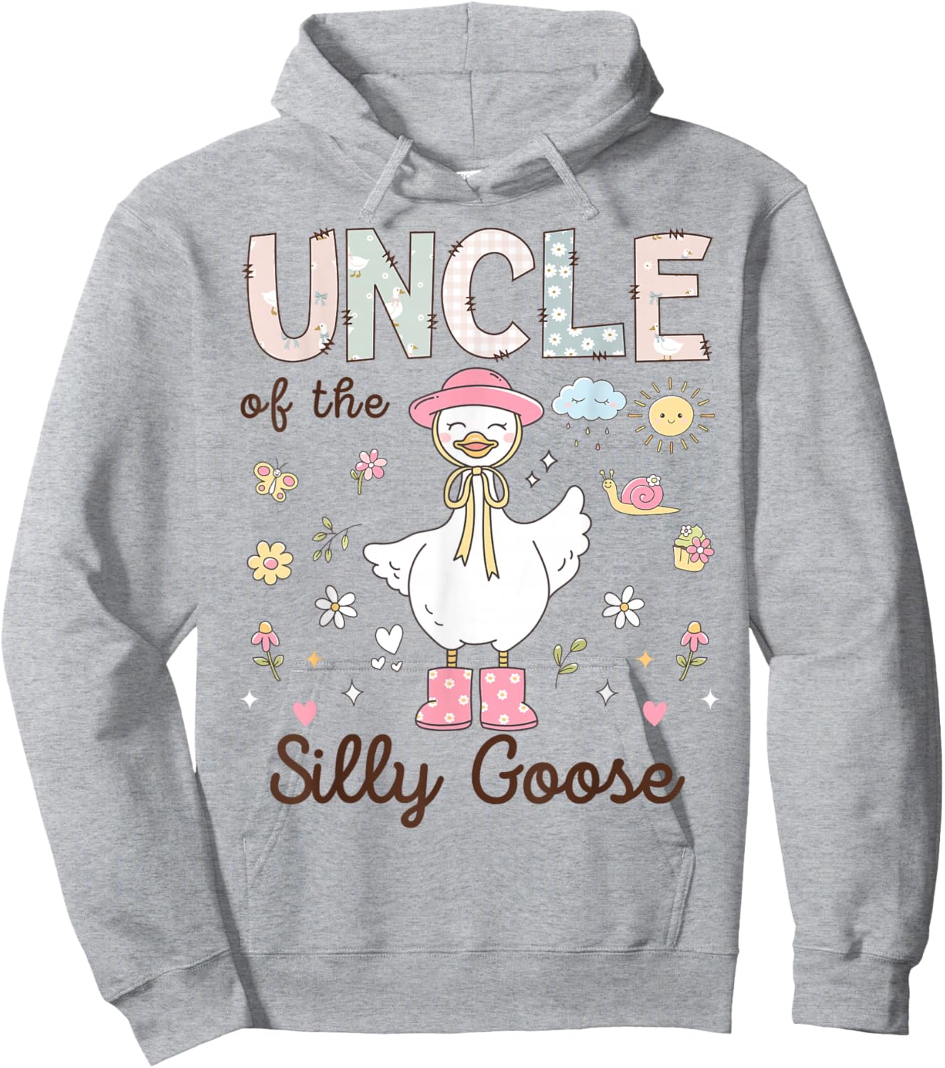 Uncle of The Silly Goose First Birthday Girl Family Hoodie - Hoodie | Ash