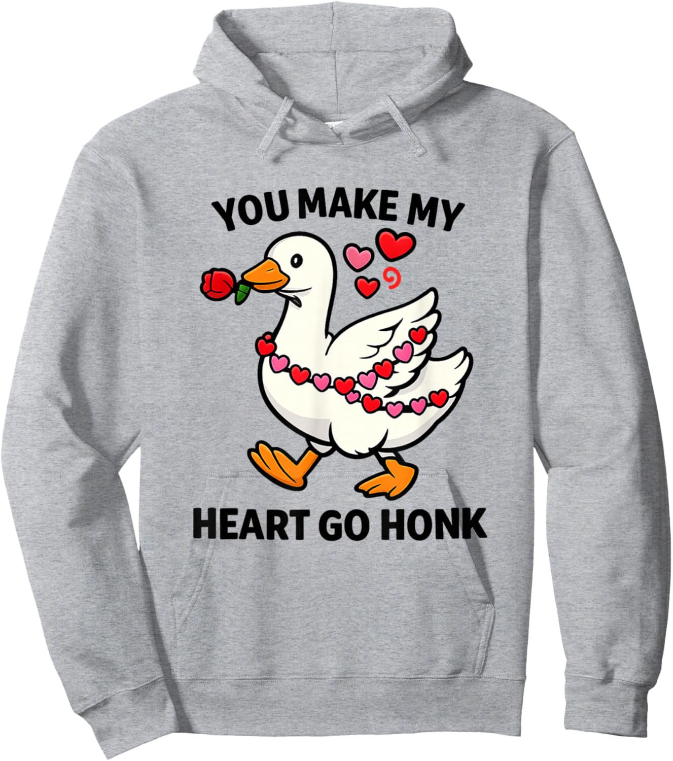 Women Girls You Make Goose Heart Valentine Pun Cute Humorous Hoodie - Hoodie | Ash