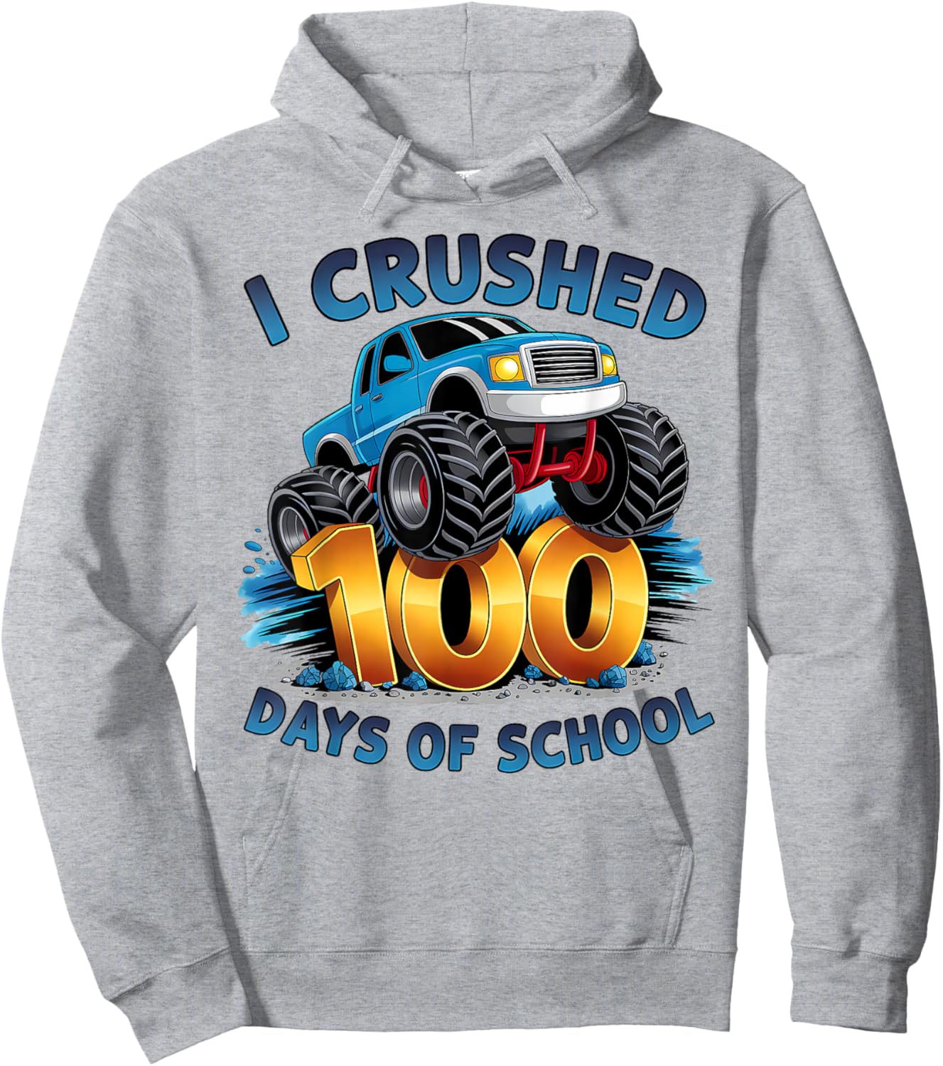 I Crushed 100 Days of School Boys Kids 100th Day of School Hoodie - Hoodie | Ash