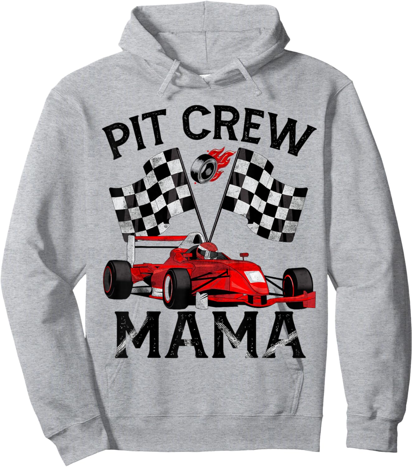 Pit Crew Mama Race Car Birthday Party Racing Family Hoodie - Hoodie | Ash