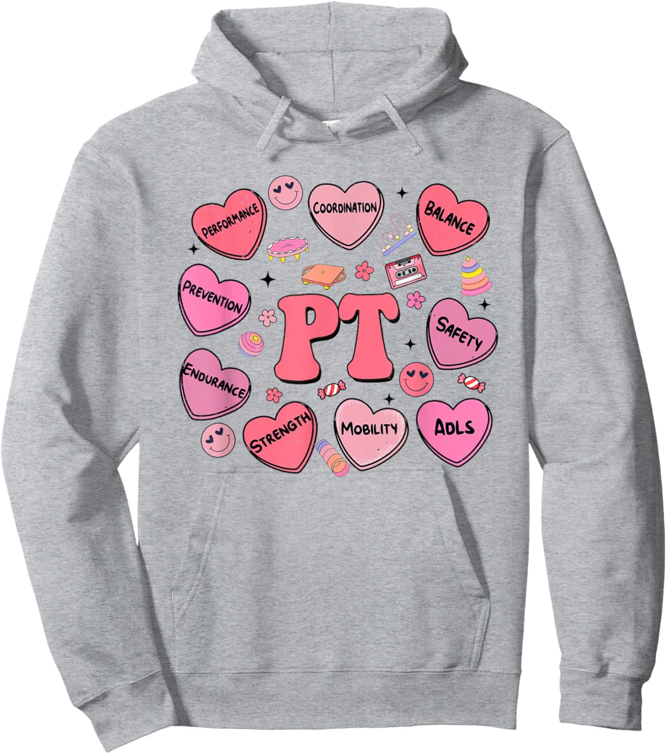 Physical Therapy Valentines Day Heart Candy PT PTA Therapist Hoodie - Hoodie | Ash