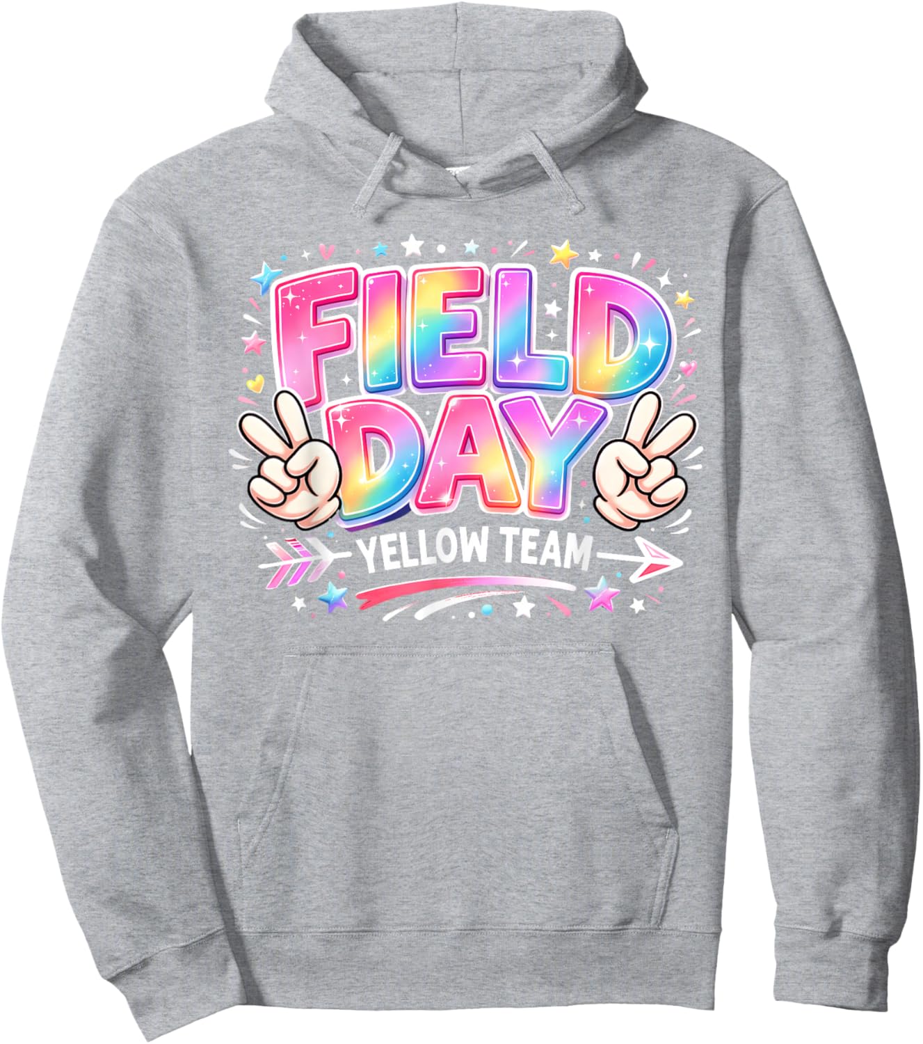 Field Day Yellow Team Peace Hand Pastel Men Women Kid Hoodie - Hoodie | Ash