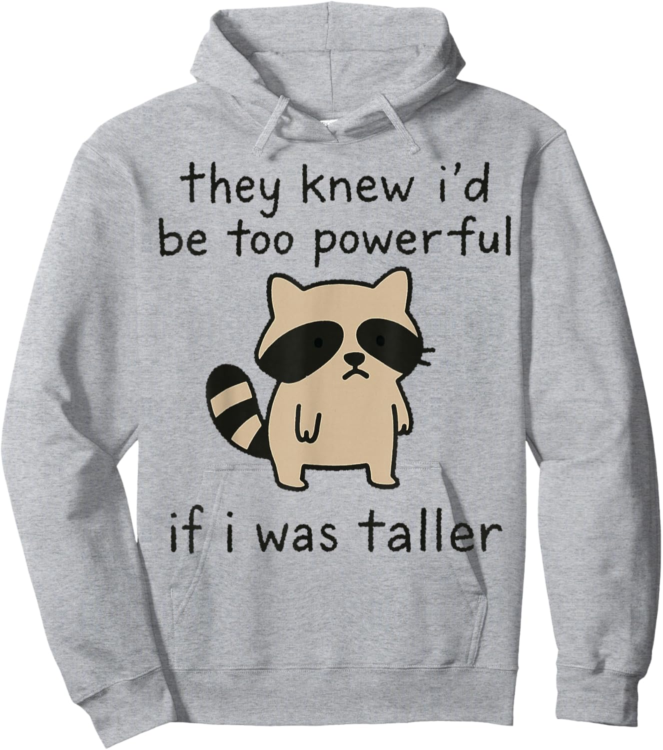 Cute Racoon Short People Humor Hoodie - Hoodie | Ash