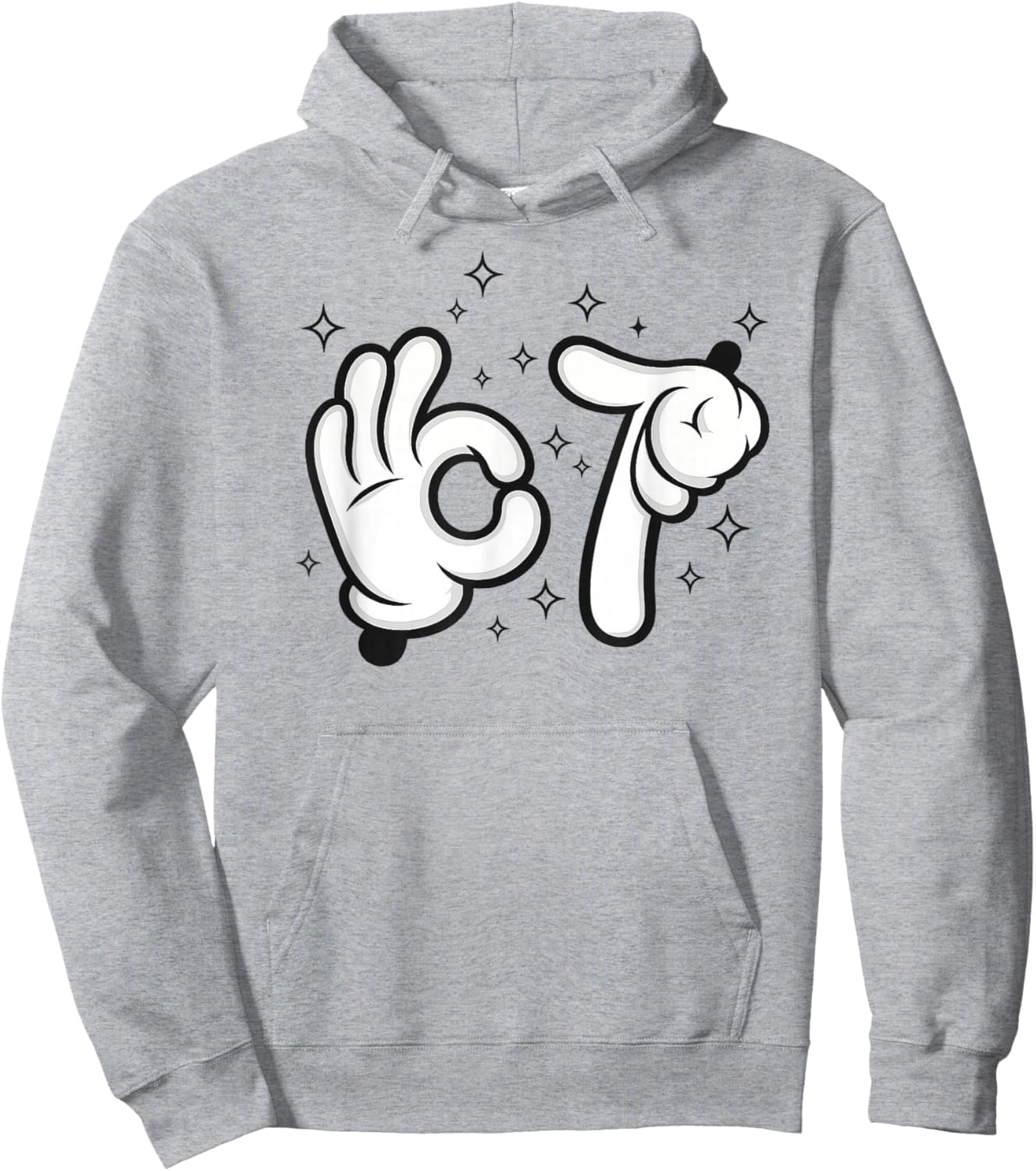Six Seven Mouse Kids 67 Boys Youth 6-7 Meme Hands Funny Hoodie - Hoodie | Ash