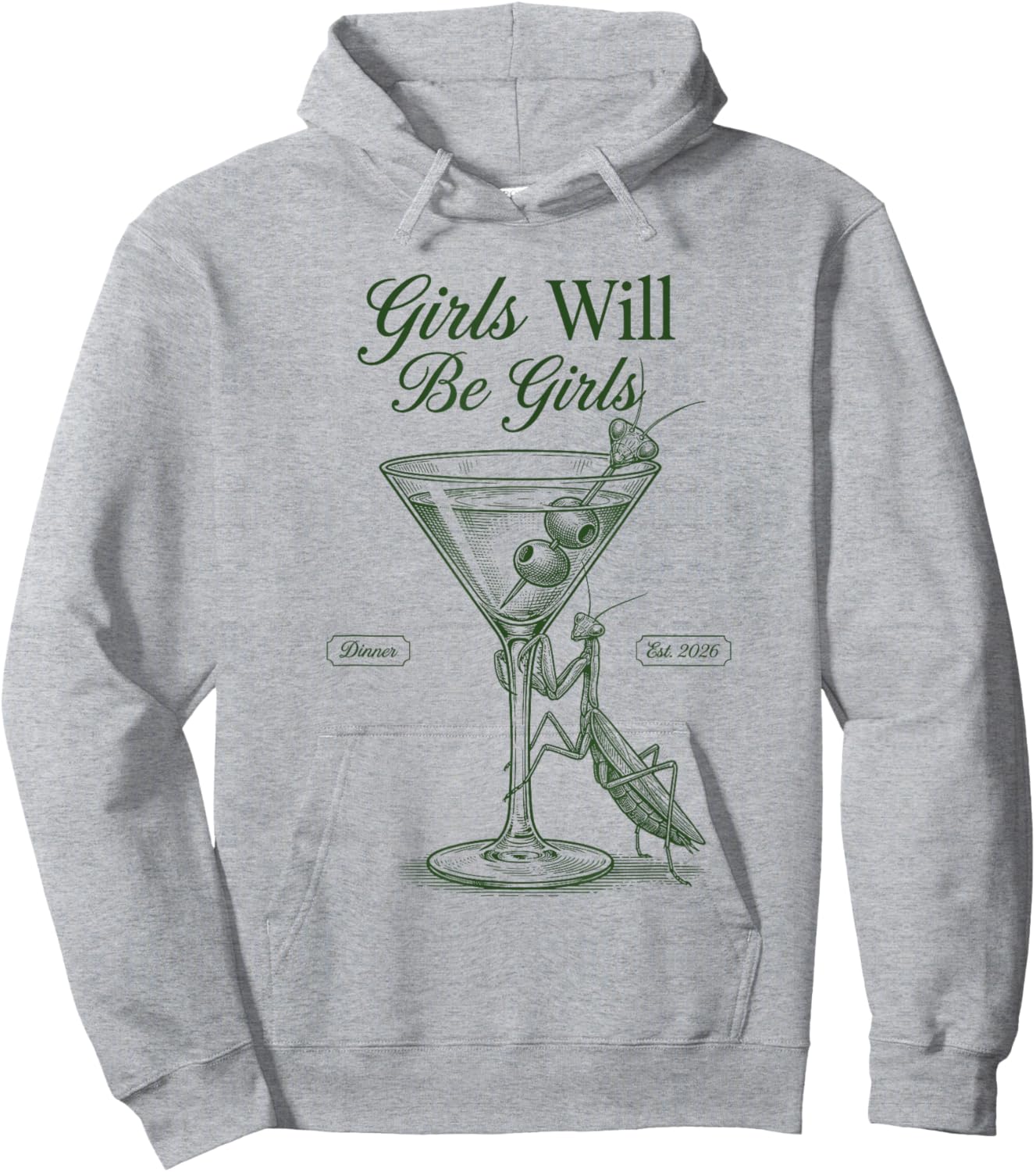 Girls Will Be Will Girls Praying Mantis Cute Hoodie - Hoodie | Ash