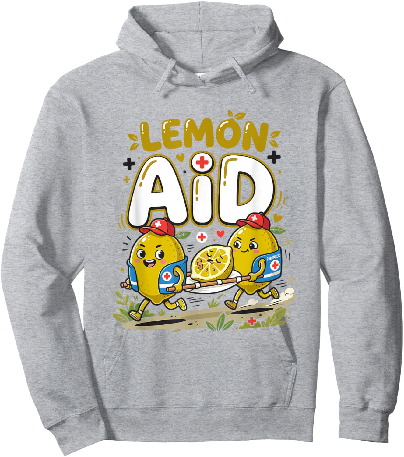 Lemon Aid Ambulance Lemonade Pun Citrus Fruit Lover Foodie Hoodie - Hoodie | Ash