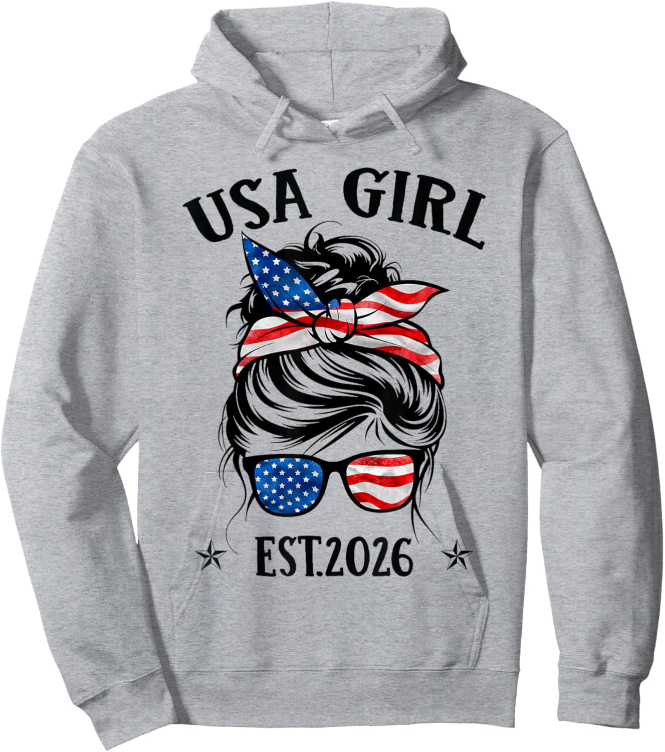 US Citizen Est 2026 New Citizenship American USA Girl 2026 Hoodie - Hoodie | Ash