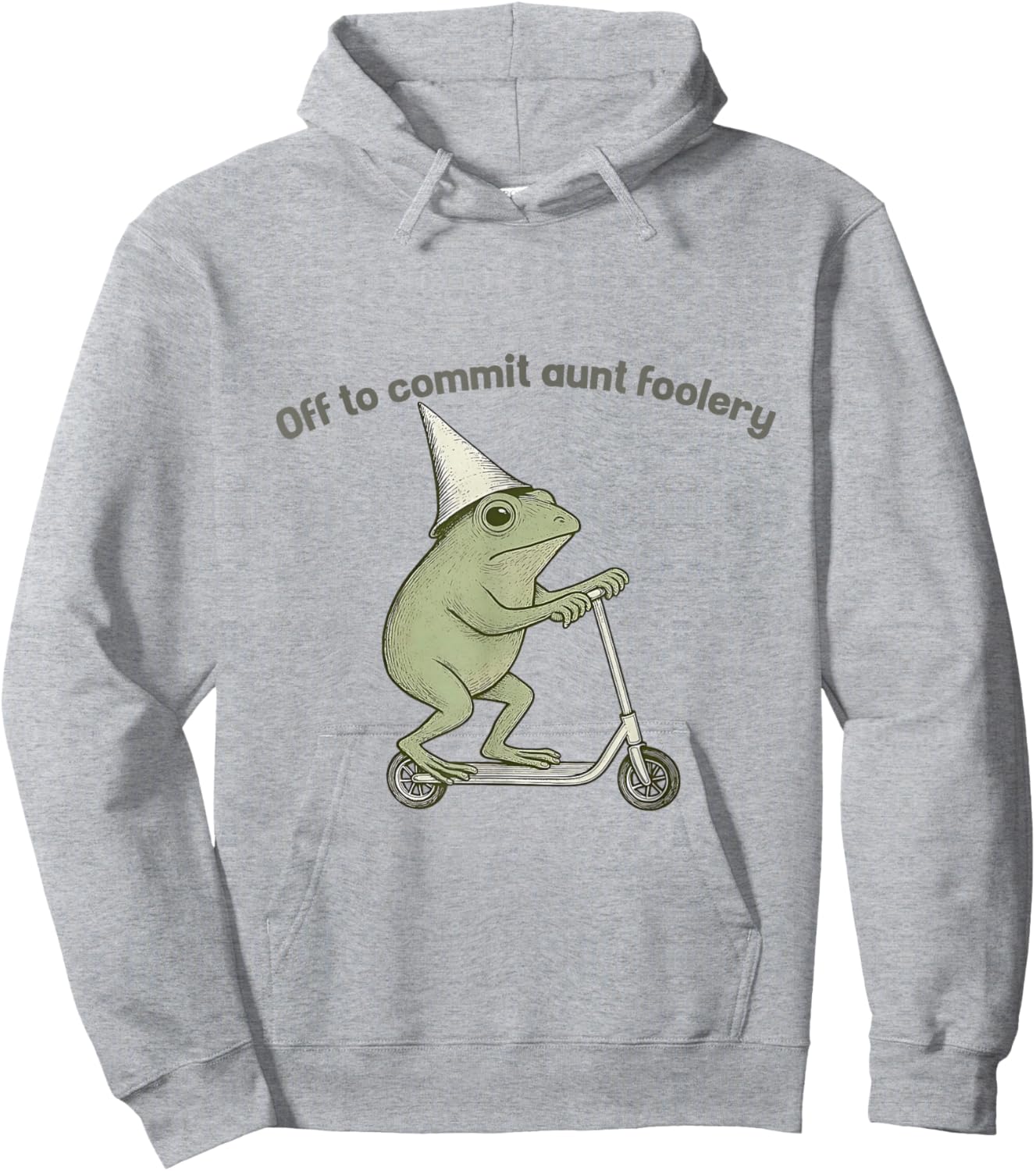 Off to Commit Aunt Foolery Funny Frog Meme Hoodie - Hoodie | Ash