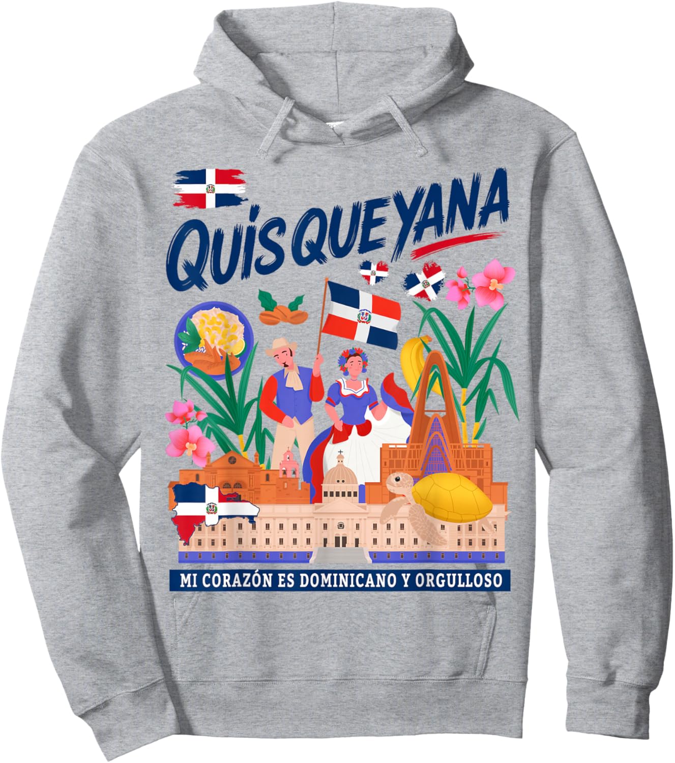 Dominican Flag Idea Women República Dominicana Quisqueyana Hoodie - Hoodie | Ash