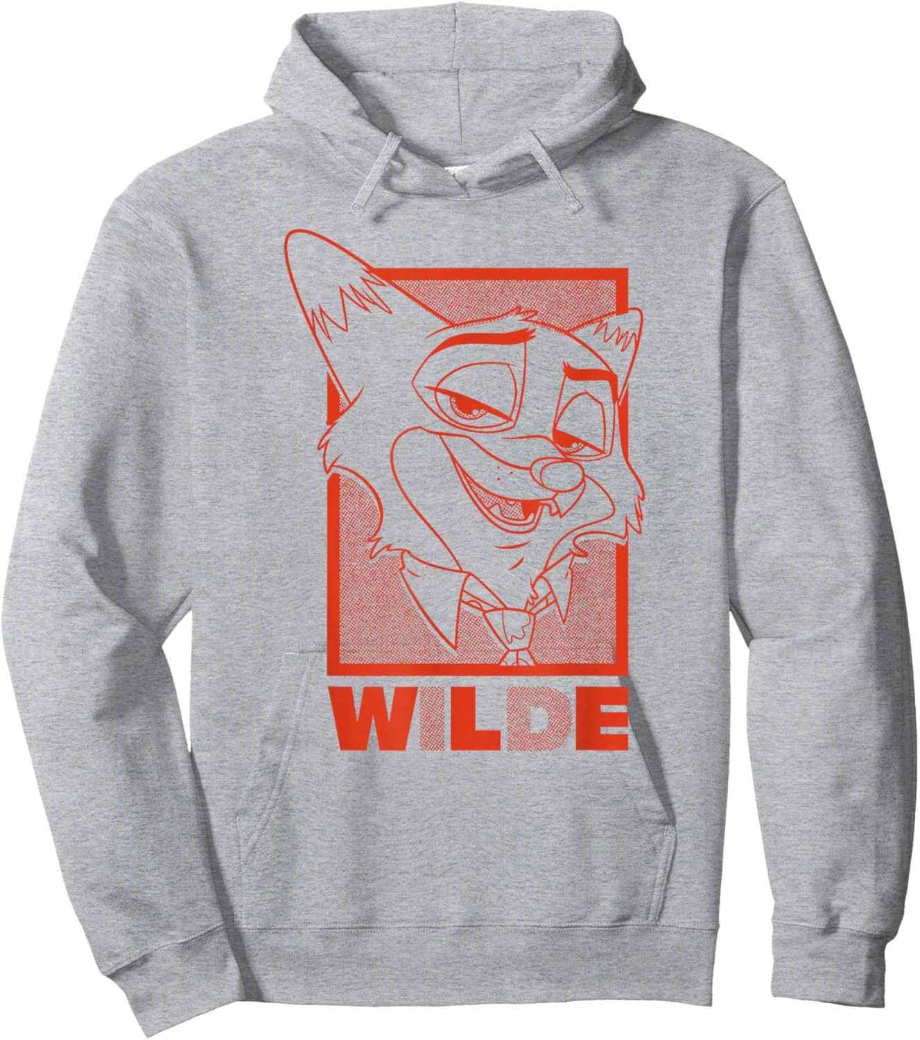 Disney Zootopia 2 Wilde Halftone Big Face Portrait Hoodie - Hoodie | Ash