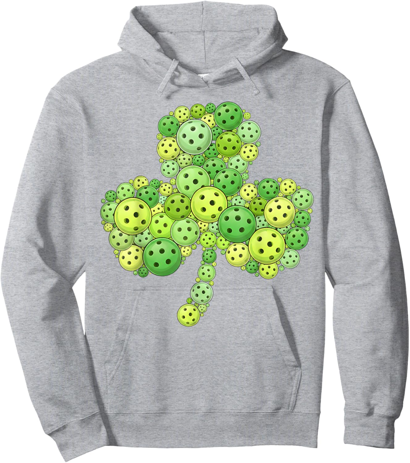 Pickleball Shamrock St Patrick’s Day Lucky Clover Irish Hoodie - Hoodie | Ash