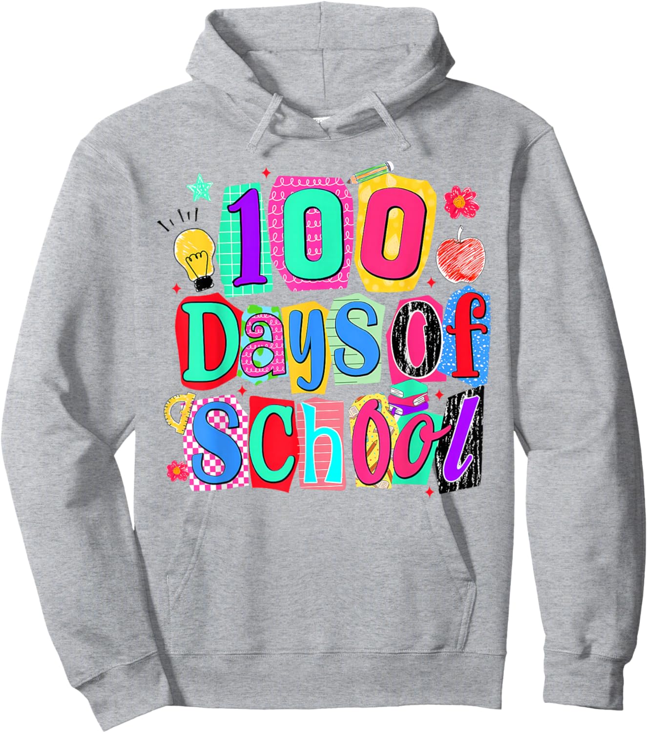 Preppy Floral 100 Days of School Teacher Student Hoodie - Hoodie | Ash