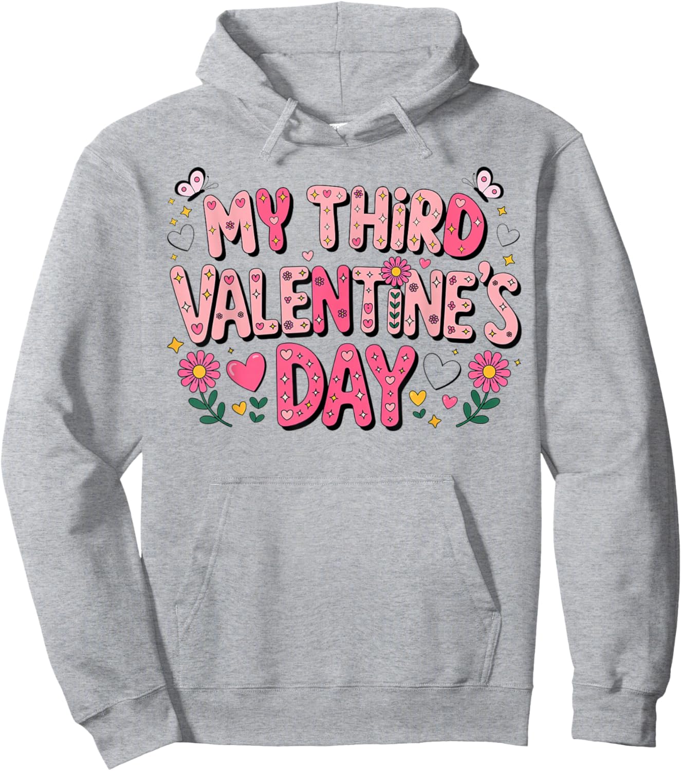 My Third Valentine Day Happy Couple 3rd Lovers Celebration Hoodie - Hoodie | Ash