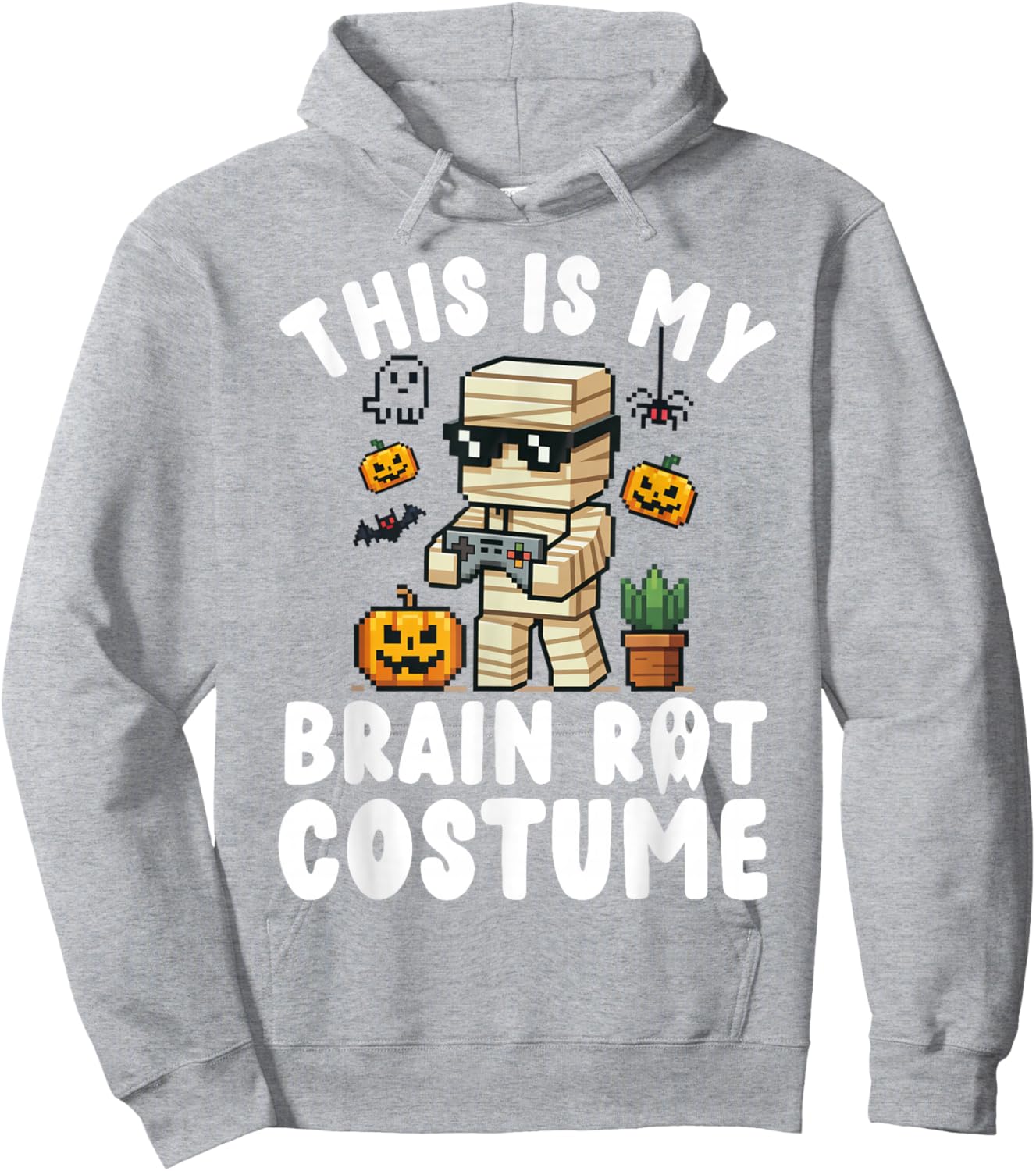 Brain Rot Halloween Shirt Costume Kids Brainrot Gamer Hoodie - Hoodie | Ash