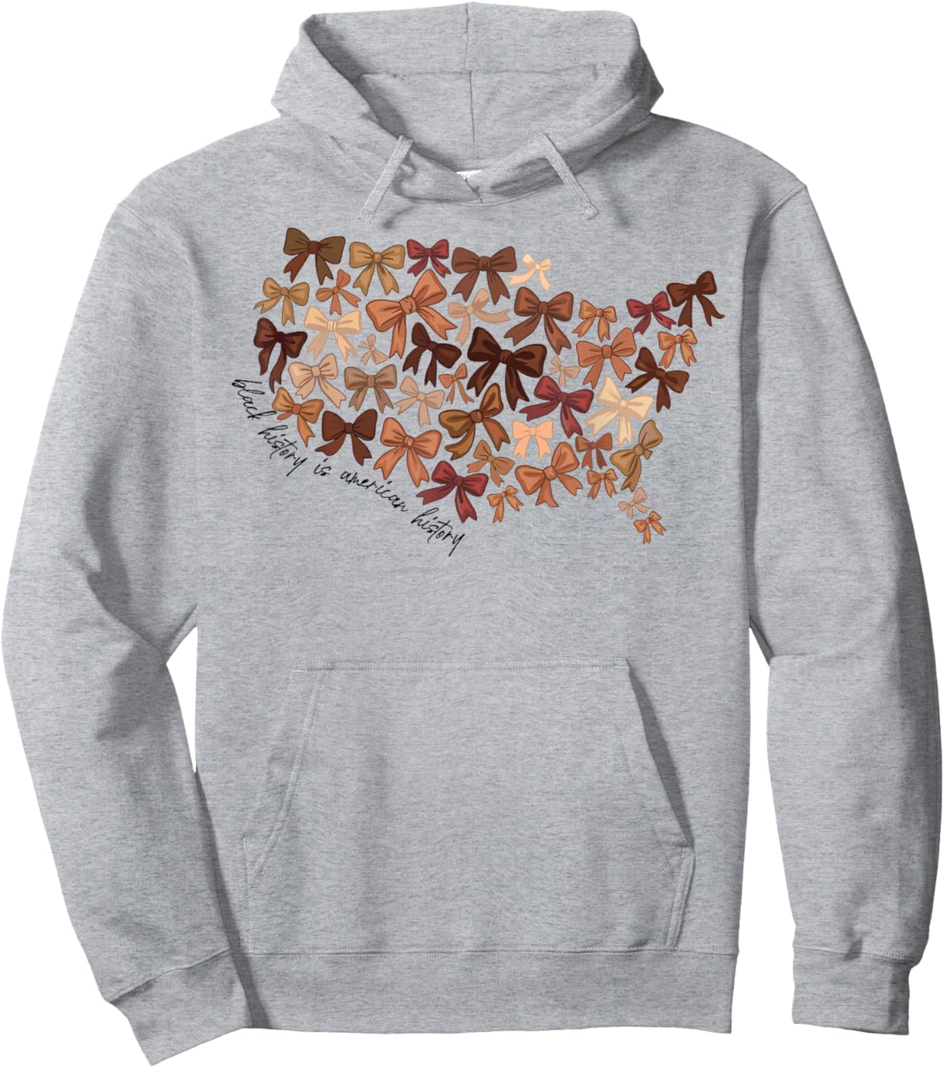 Black History is American History Coquette Bow Women Girls Hoodie - Hoodie | Ash