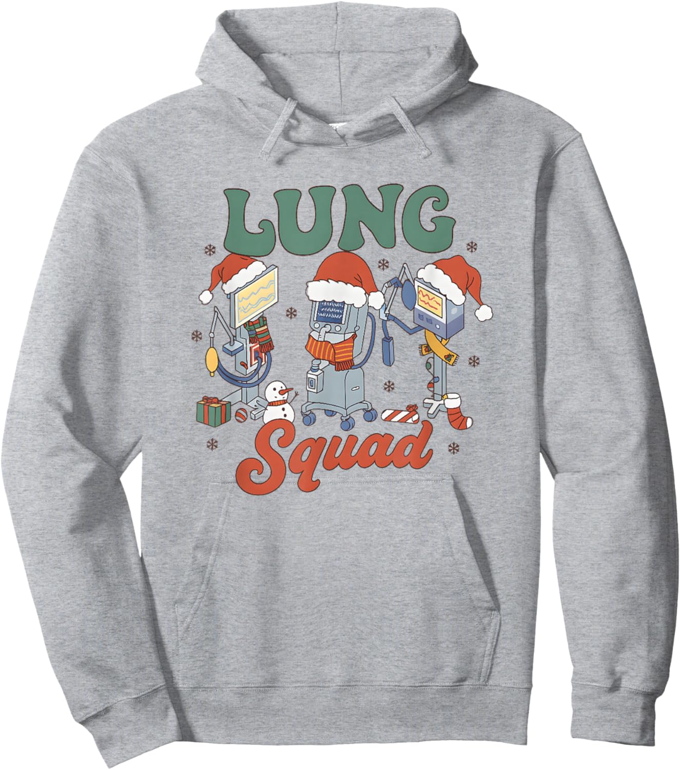 Lung Squad Christmas Respiratory Therapist Holiday Hoodie - Hoodie | Ash