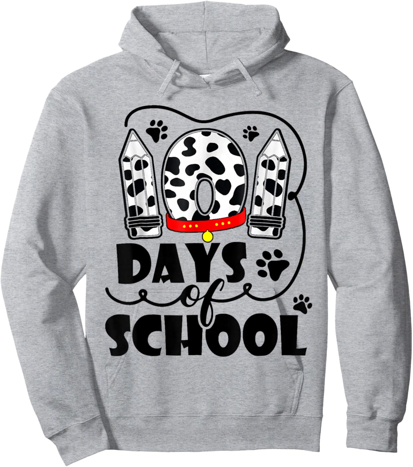 Cute Dog Happy 101 Days School Teacher Student 100 Days Hoodie - Hoodie | Ash
