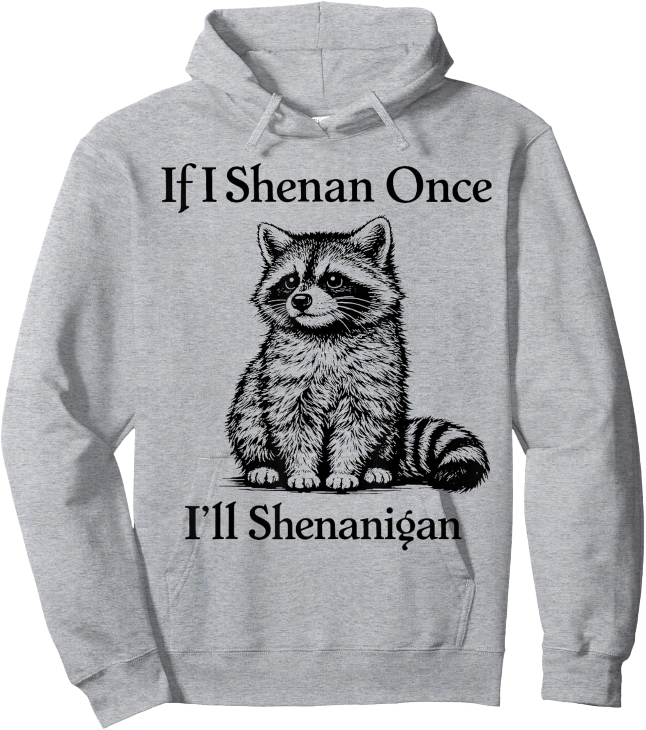 If I Shenan Once I'll Shenanigan Raccoon Hoodie - Hoodie | Ash