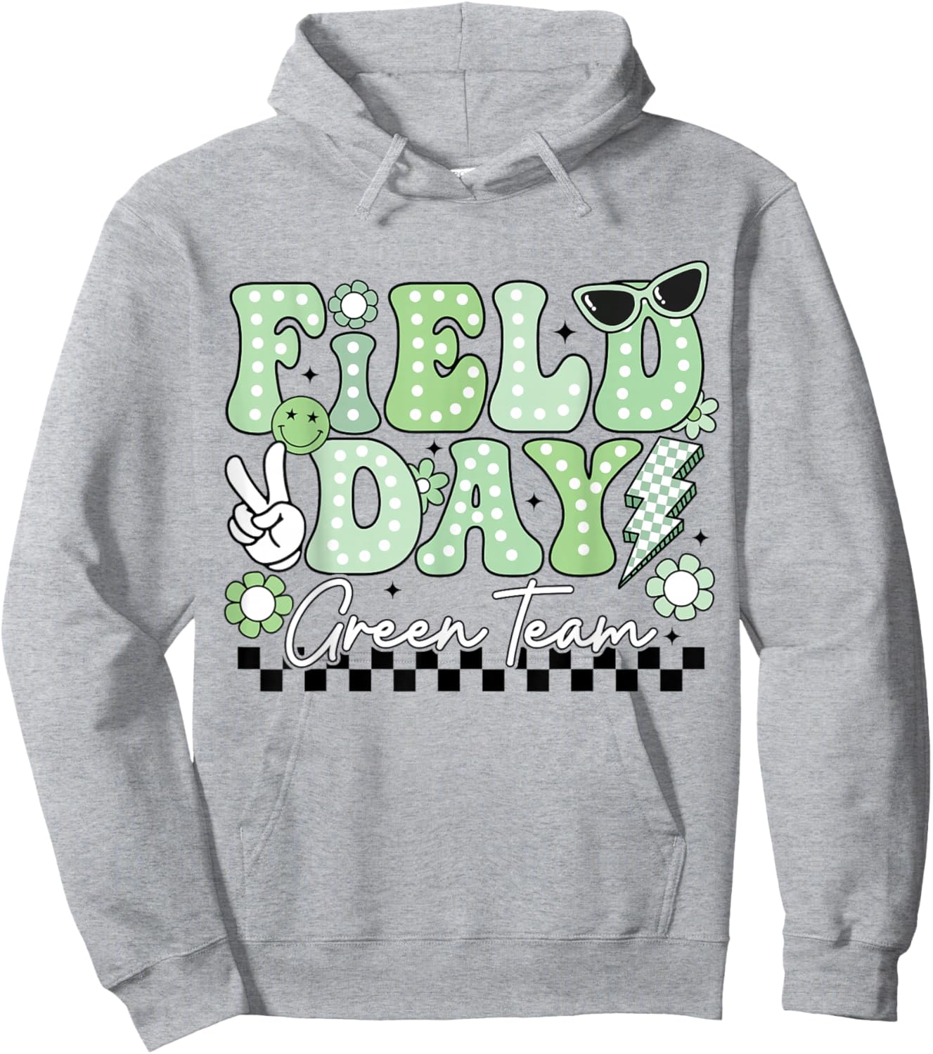 Field Day Green Team Funny for Teacher Kids Field Day Games Hoodie - Hoodie | Ash
