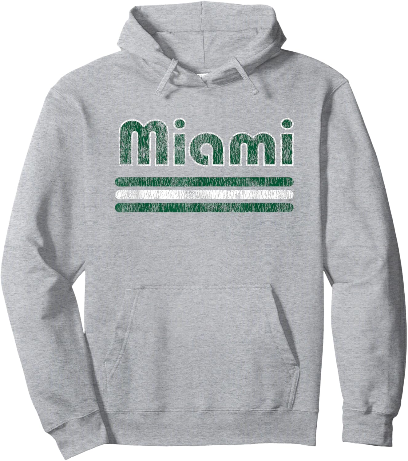Miami Distressed Vintage Design for South Florida Locals Hoodie - Hoodie | Ash