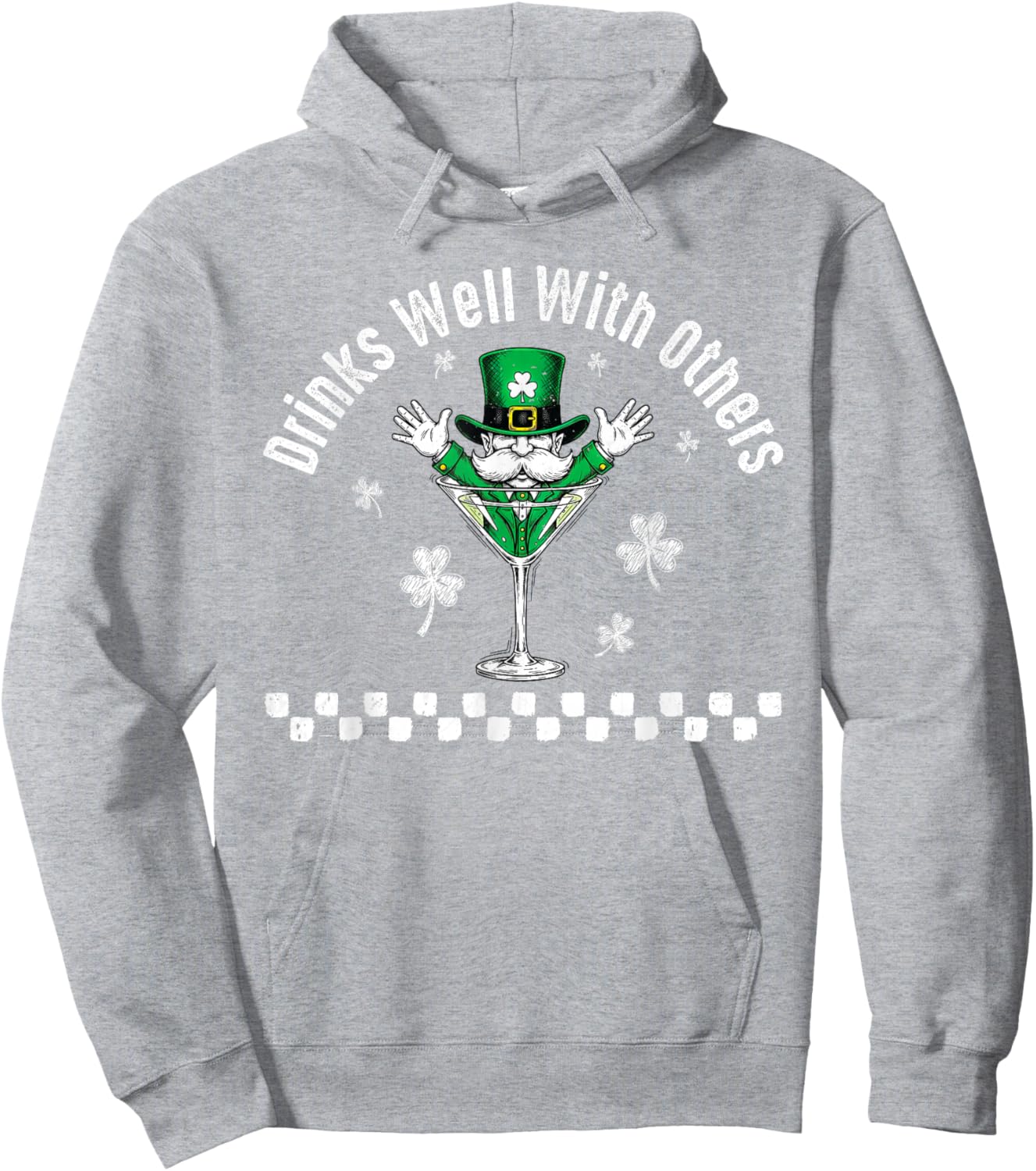 Drinks Well with Others Funny St Patrick’s Day Party Adults Hoodie - Hoodie | Ash