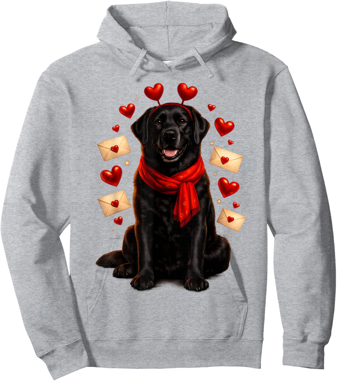 Cute Black Labrador Valentines Dog Mama Men Kids Hoodie - Hoodie | Ash