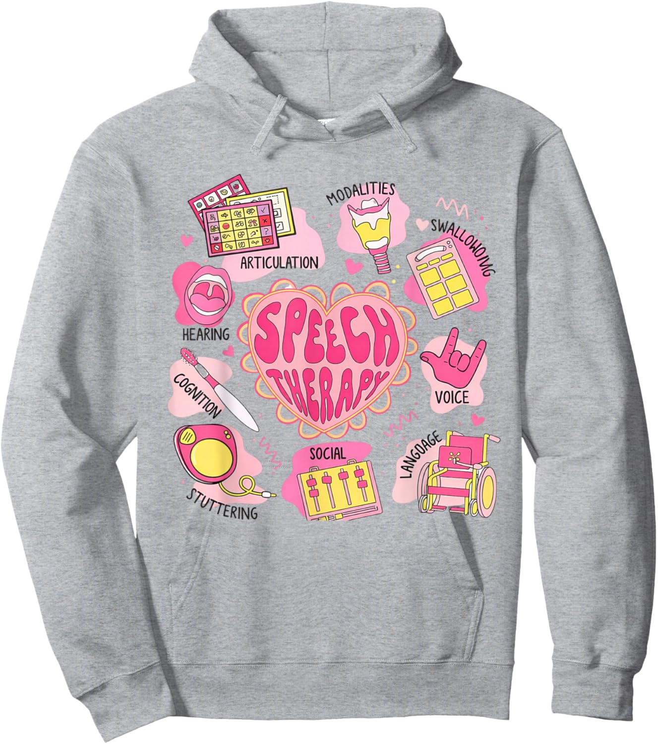 Speech Therapy Valentines Shirt SLP Articulation Language Hoodie - Hoodie | Ash