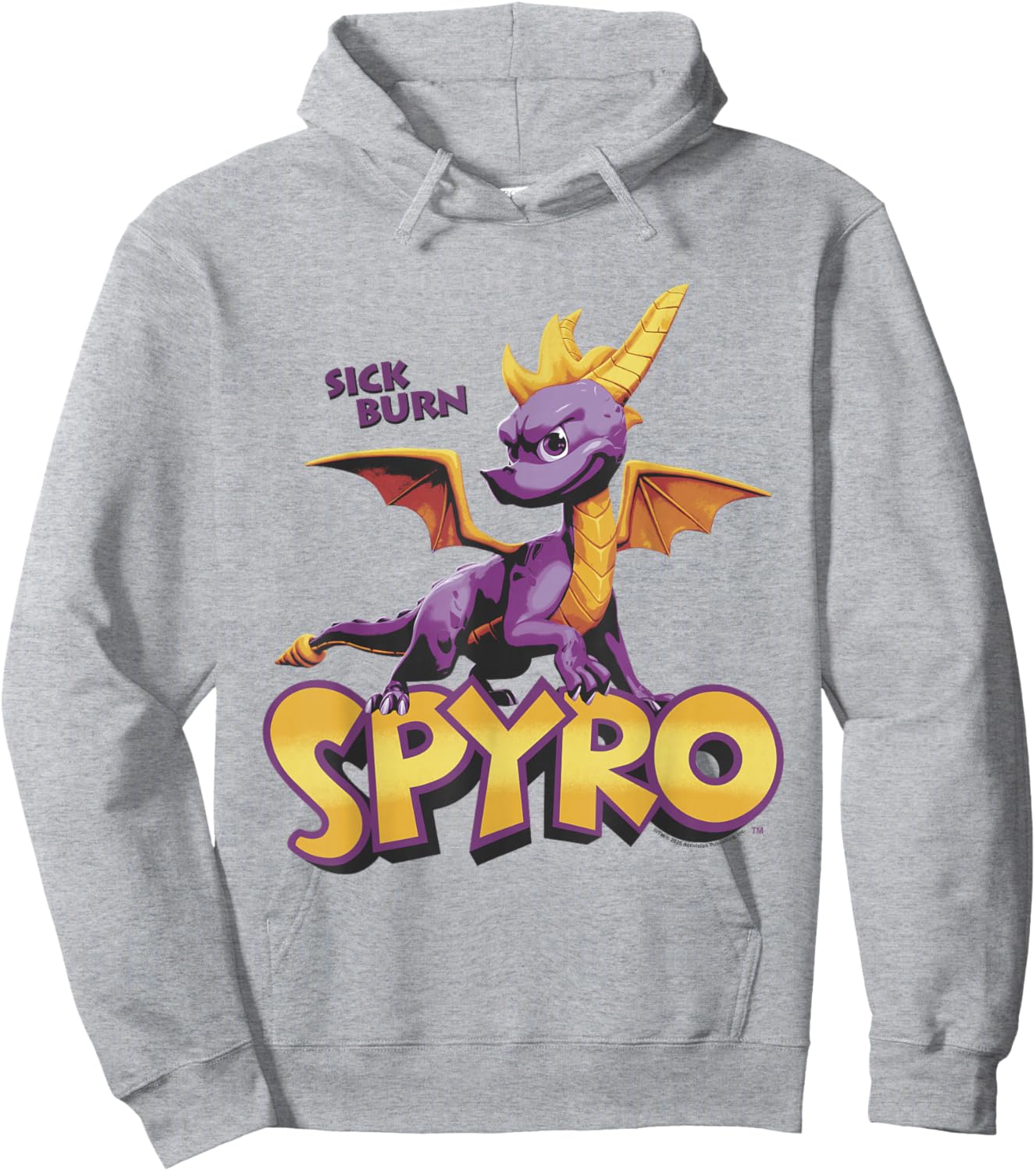 Sick Burn Vintage Purple Dragon with Logo Video Game Hoodie - Hoodie | Ash