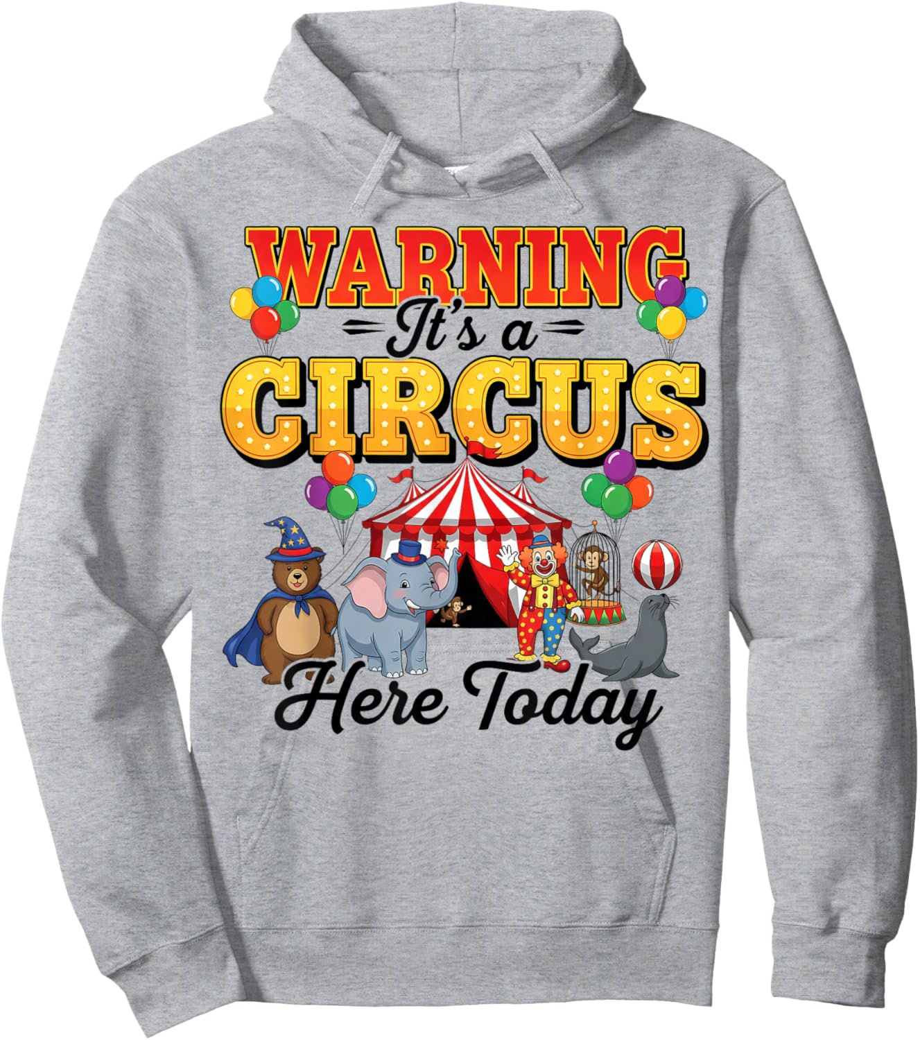 Funny Circus Warning It’s A Circus Here Today Birthday Party Hoodie - Hoodie | Ash