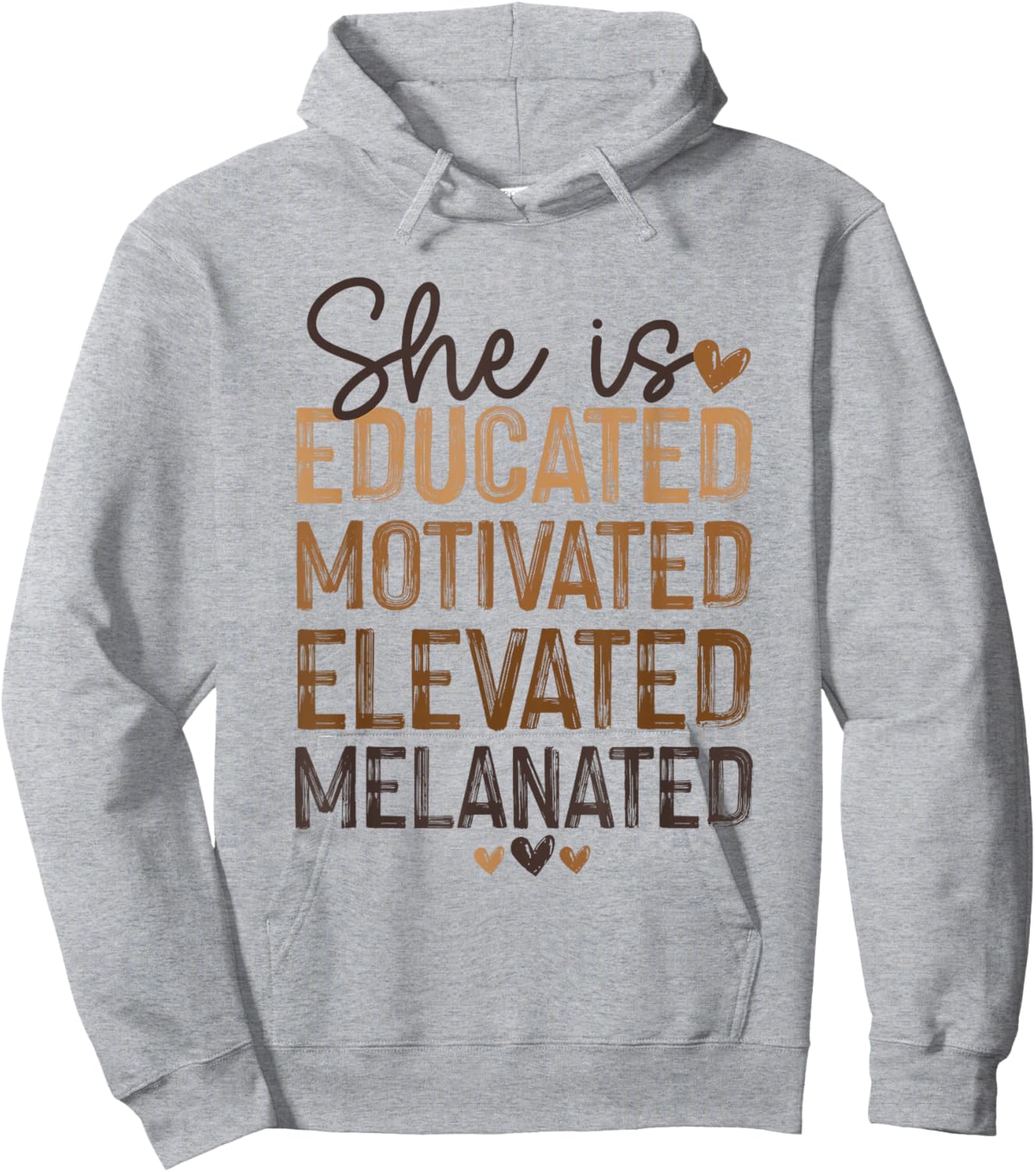 She is Educated Motivated Elevated Melanated Black History Hoodie - Hoodie | Ash