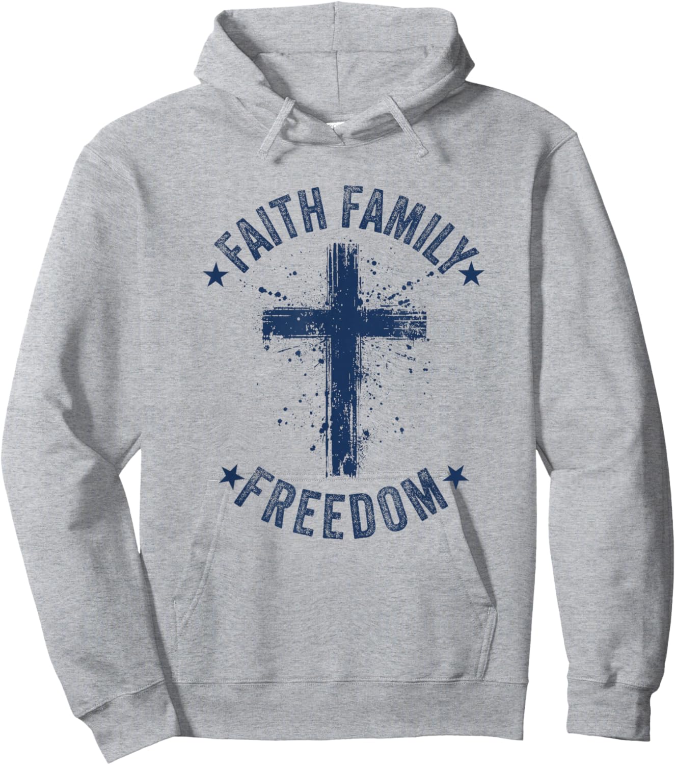 Faith Family Freedom American Flag Patriot USA Christian Hoodie - Hoodie | Ash