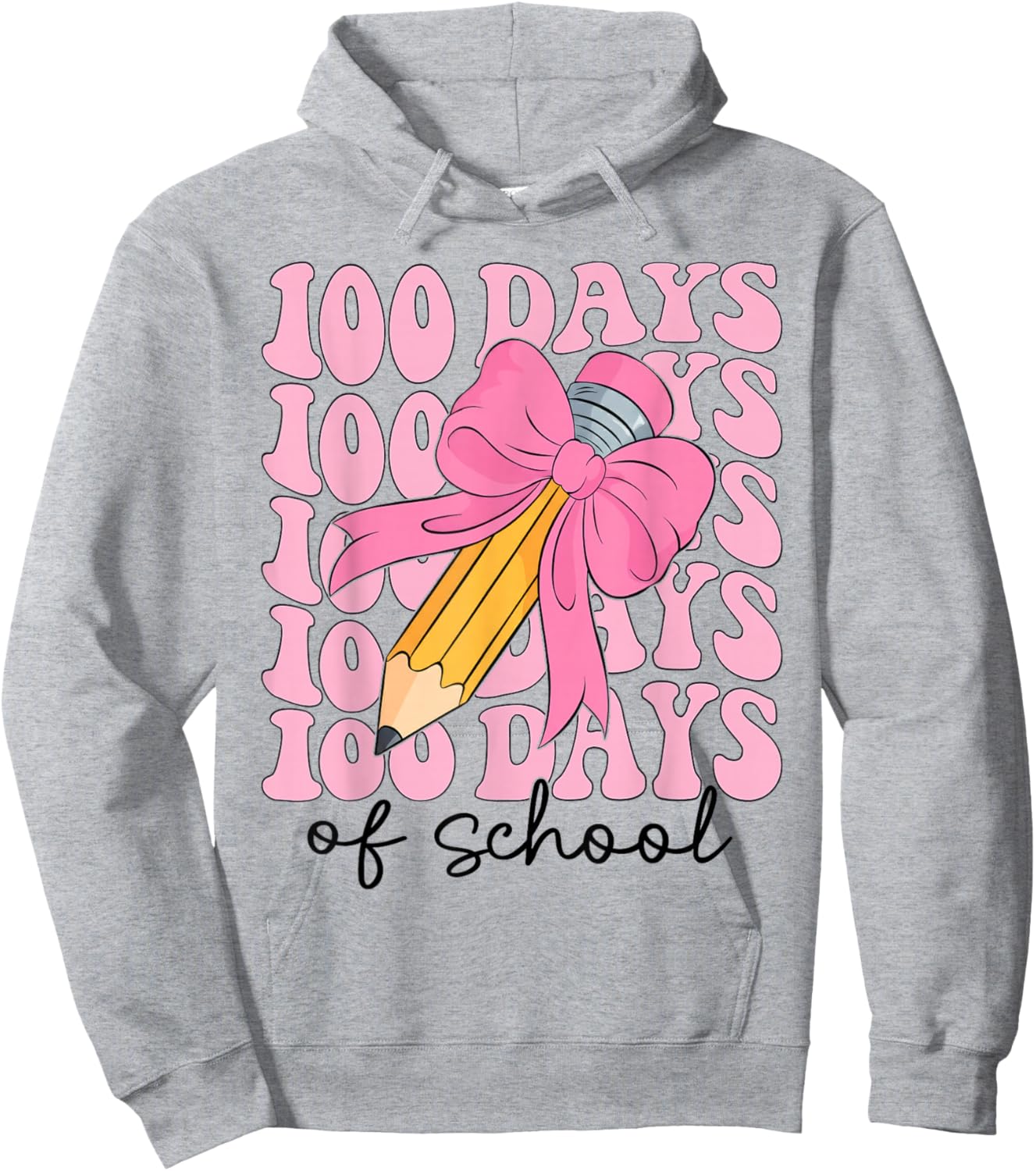 Coquette Bow 100 Days of School Teacher 100th Day of School Hoodie - Hoodie | Ash