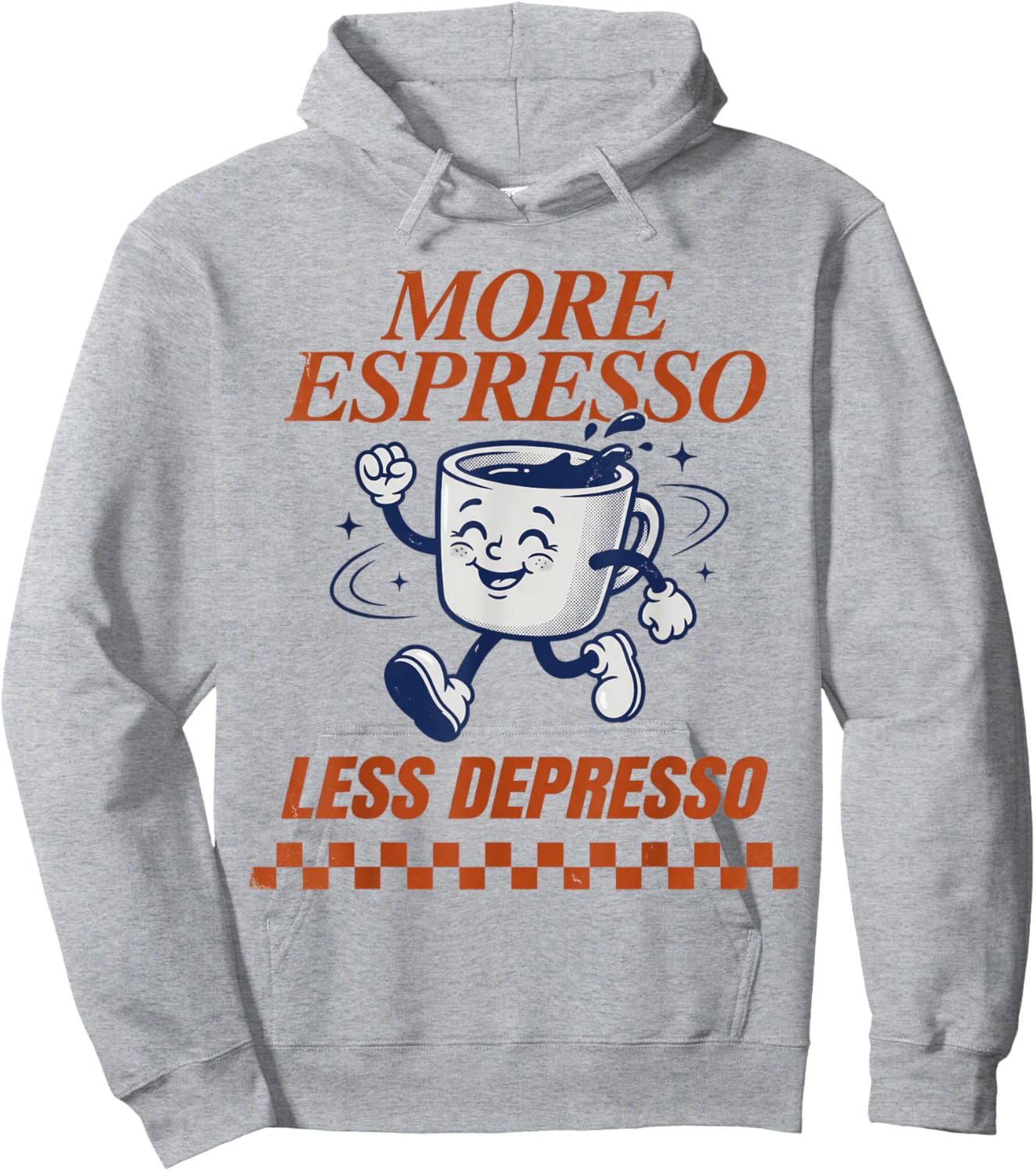 Groovy Vintage More Espresso Less Depresso Funny Coffee Hoodie - Hoodie | Ash