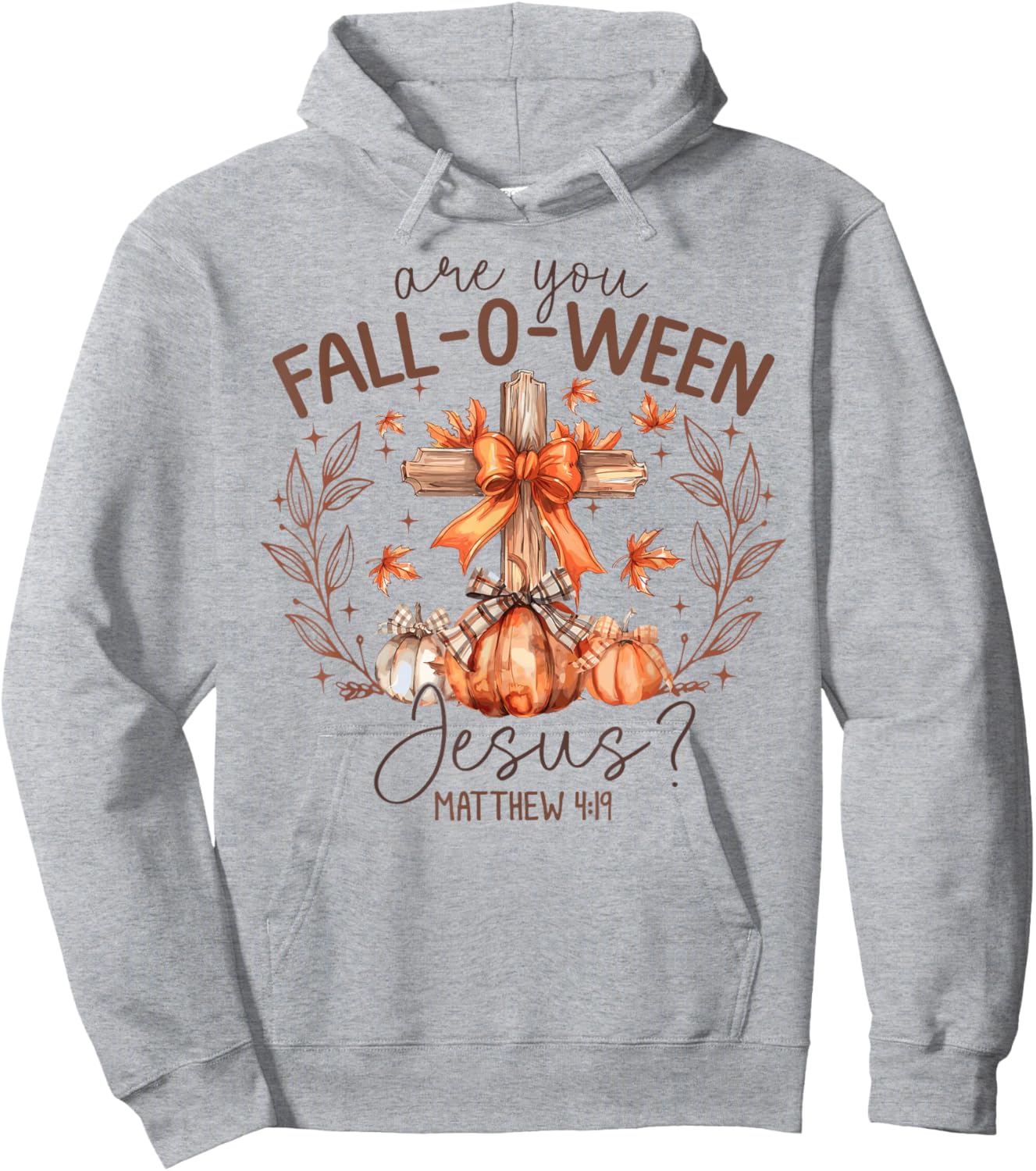 are You Fall-O-Ween Jesus Halloween Spooky Season Pumpkin Hoodie - Hoodie | Ash