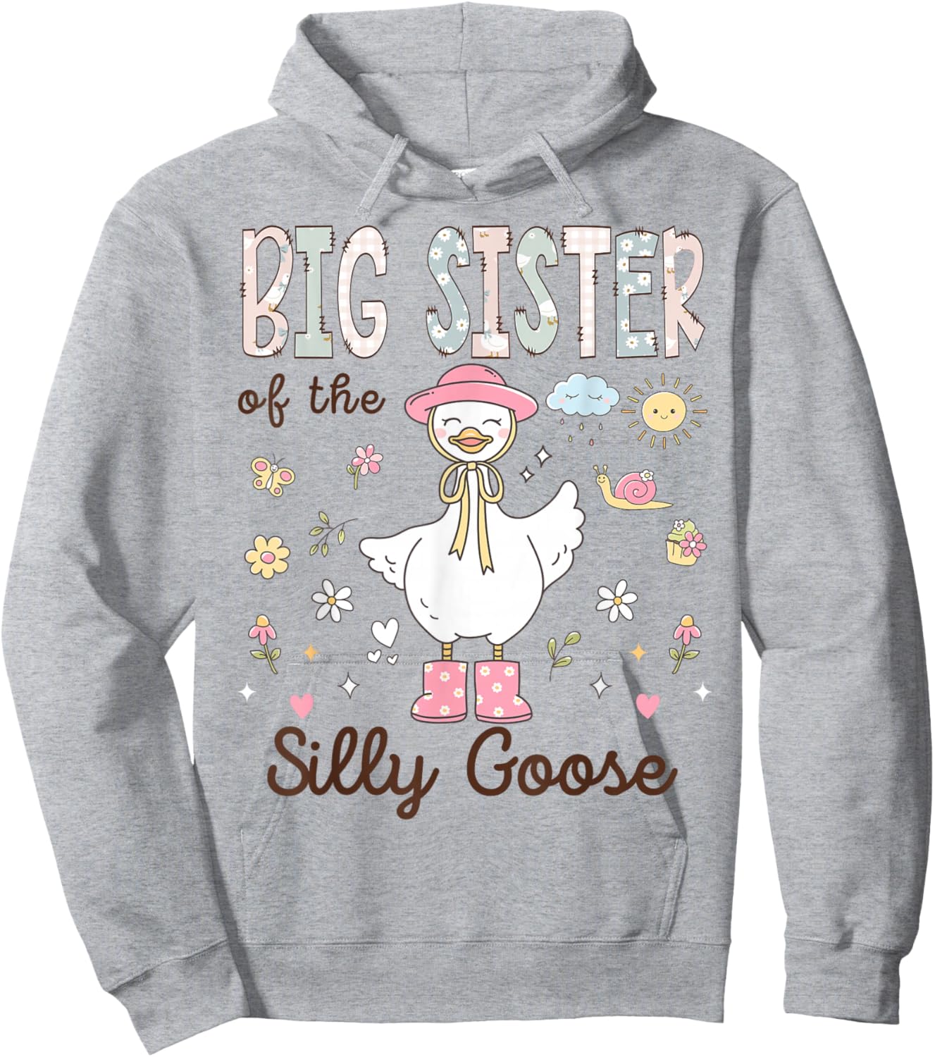 Big Sister of The Silly Goose First Birthday Girl Family Hoodie - Hoodie | Ash