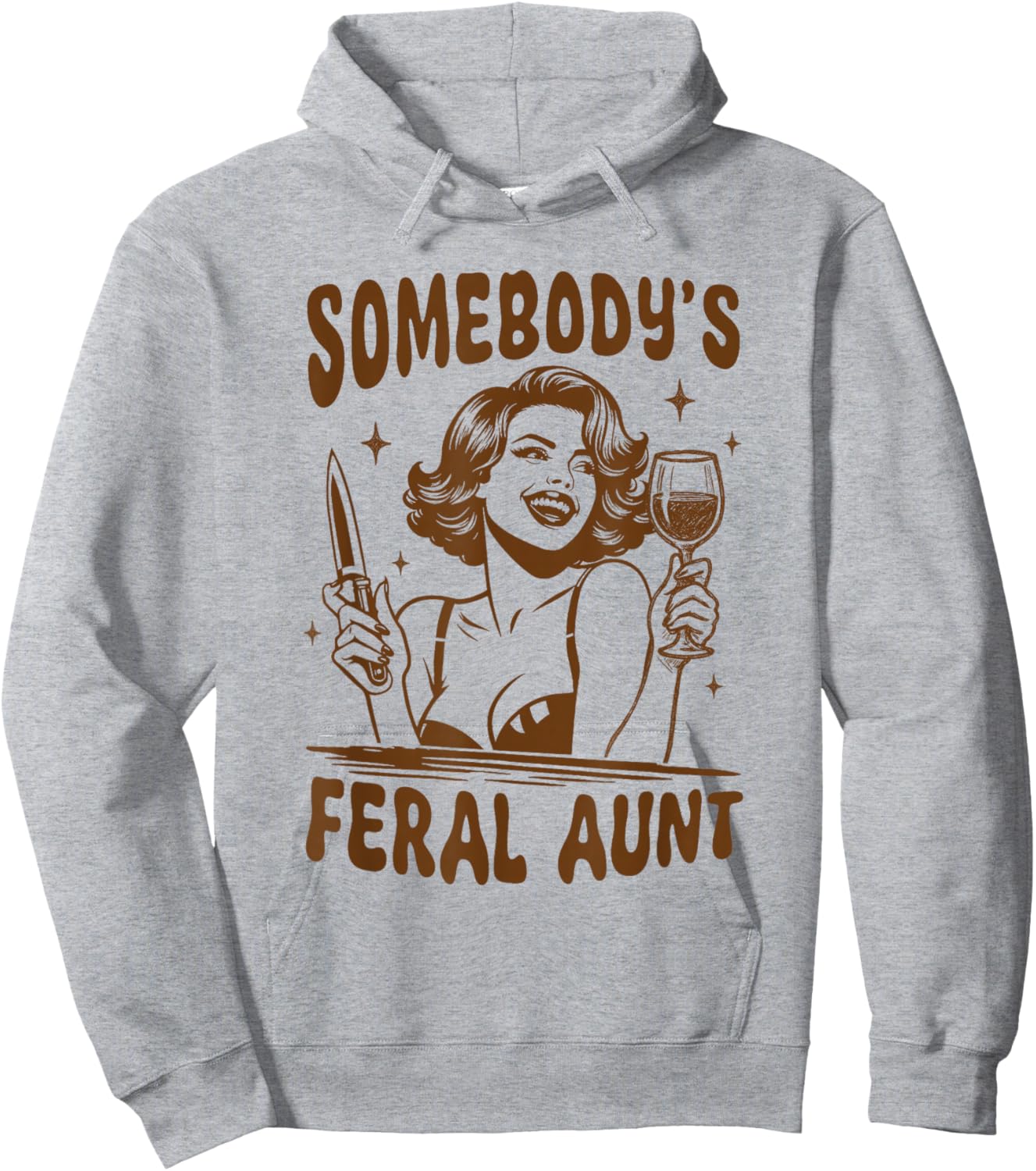Feral Auntie Funny Somebody's Feral Aunt Club Mother’s Day Hoodie - Hoodie | Ash