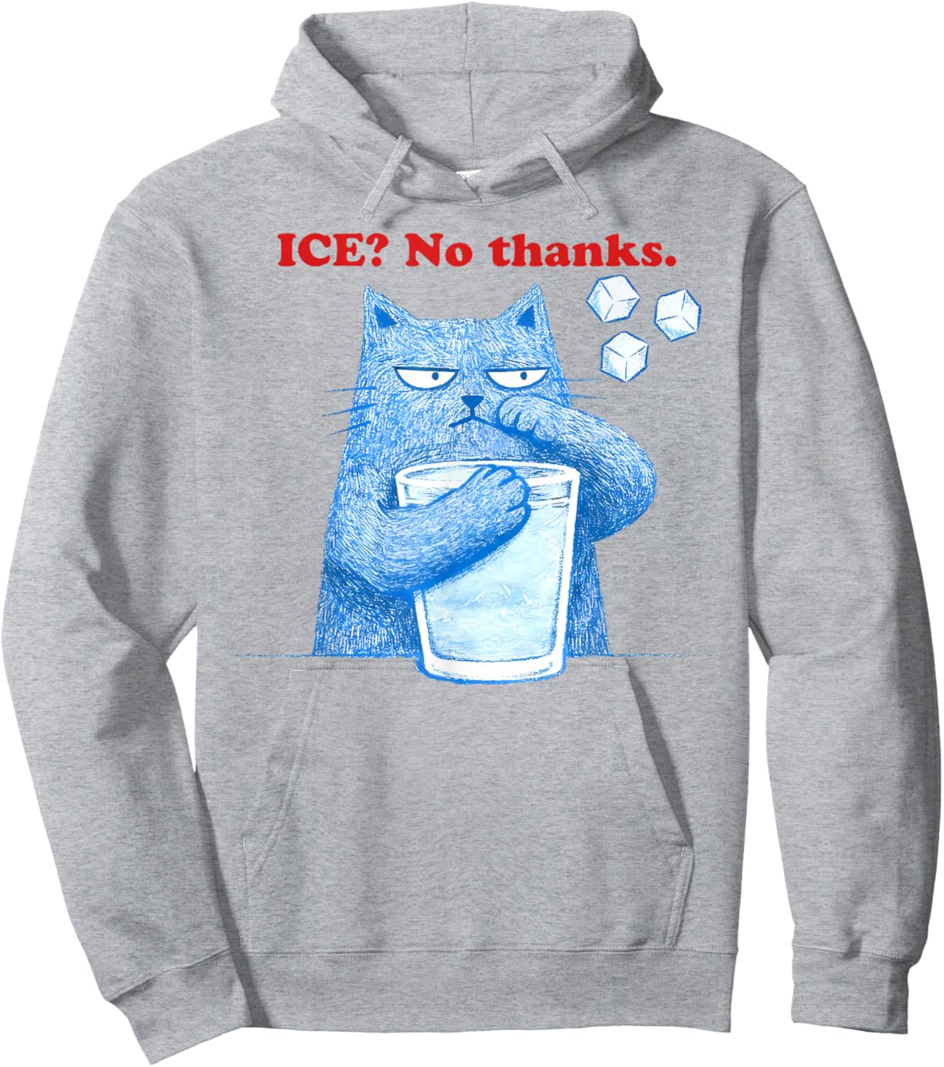 ICE No Thanks Funny Cat Meme Men Women Anti Ice Hoodie - Hoodie | Ash