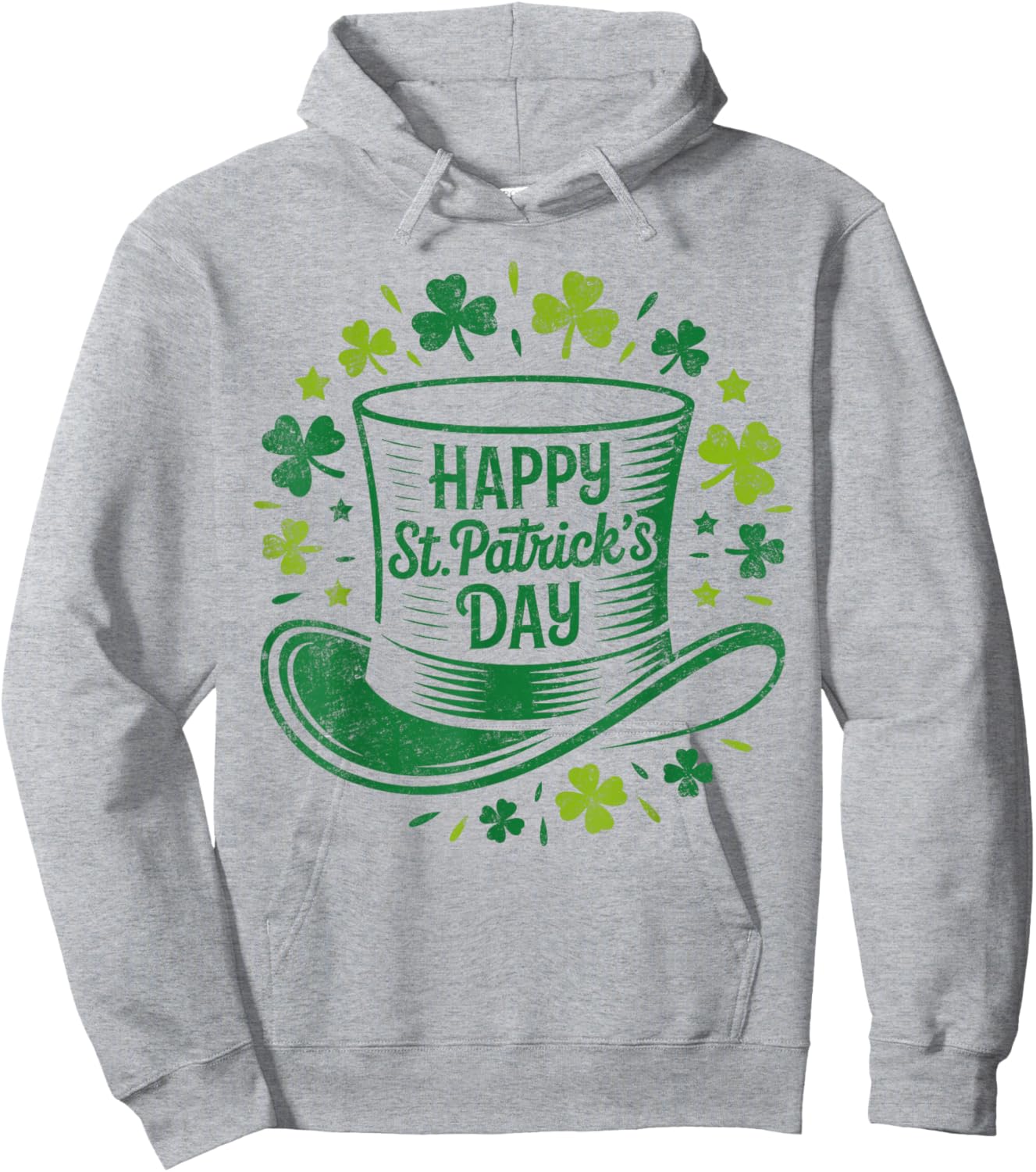 Vintage Happy St Patricks Day Hoodie - Hoodie | Ash