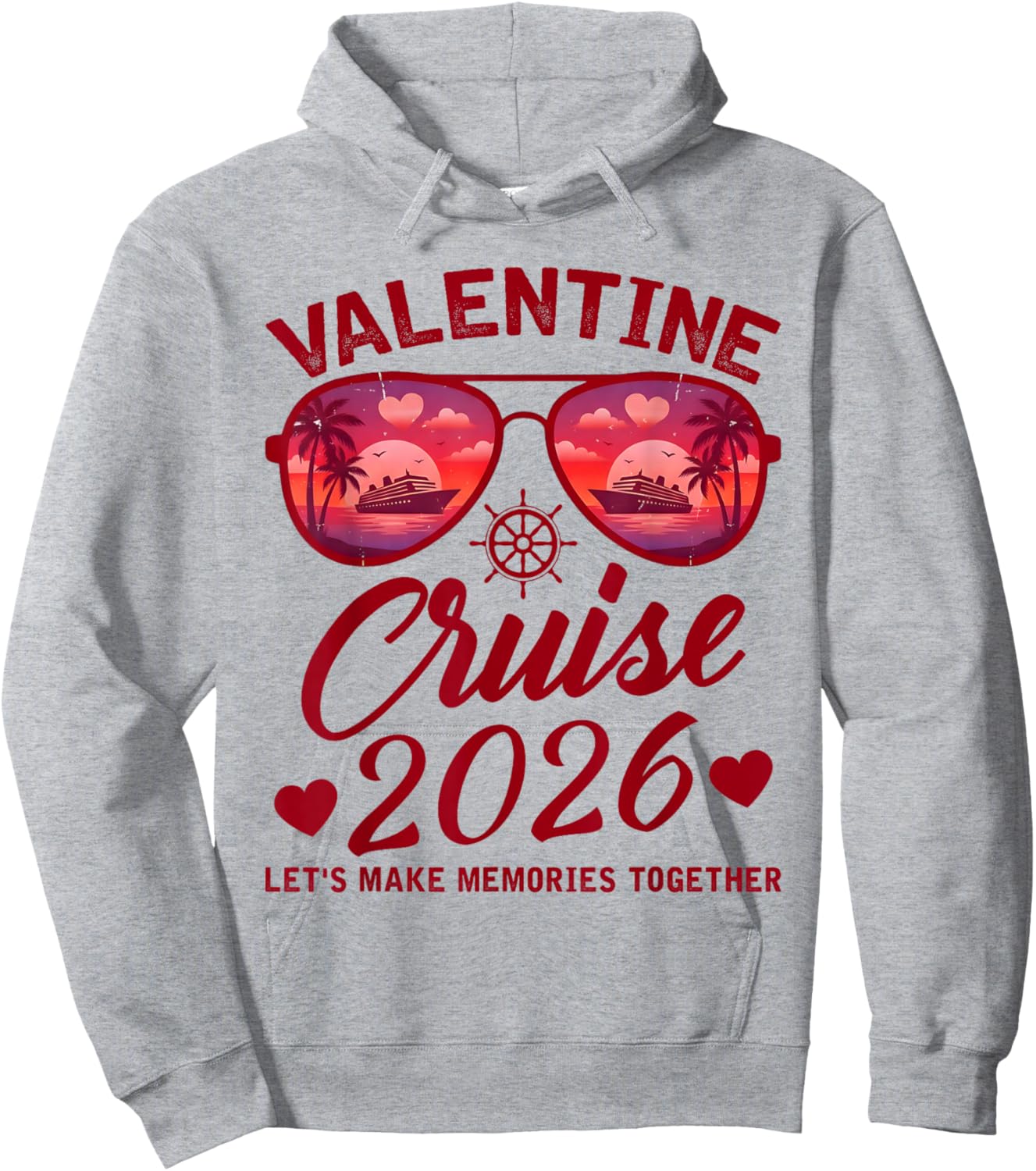 Valentine Cruise 2026 Funny for Couples Matching Holiday Hoodie - Hoodie | Ash