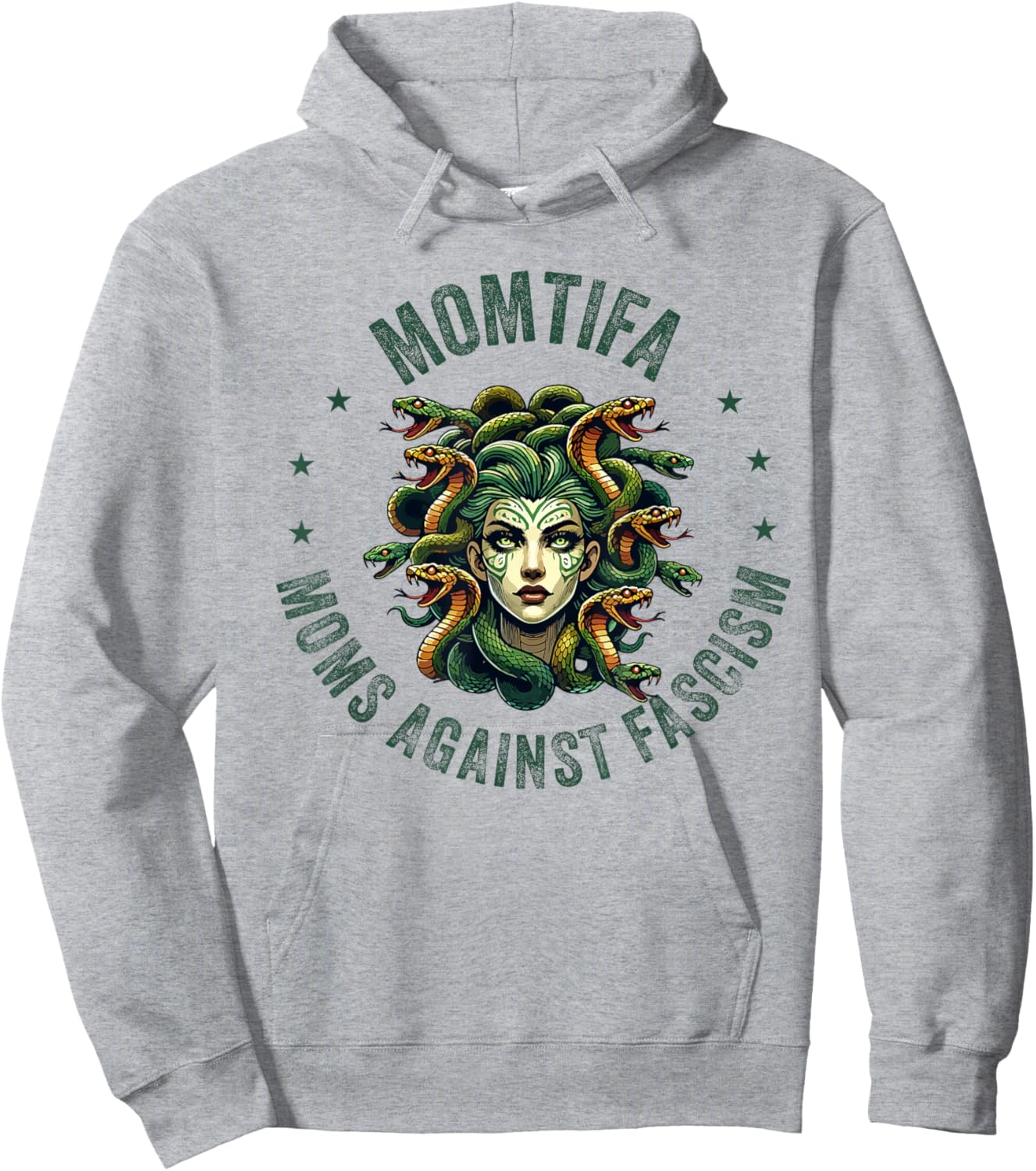 Momtifa Moms Against Fascism Protest Medusa Feminist Mother Hoodie - Hoodie | Ash