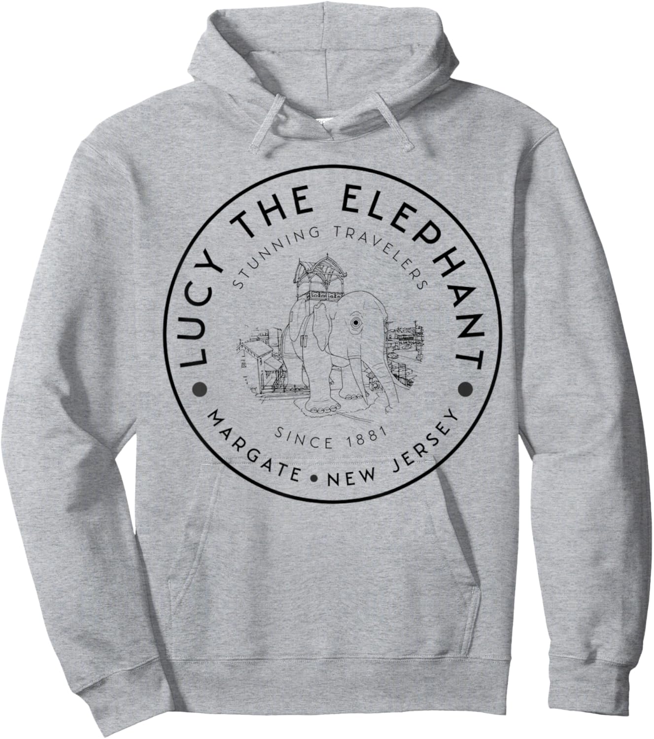 Lucy The Elephant – Margate NJ Landmark - Roadside Hoodie - Hoodie | Ash