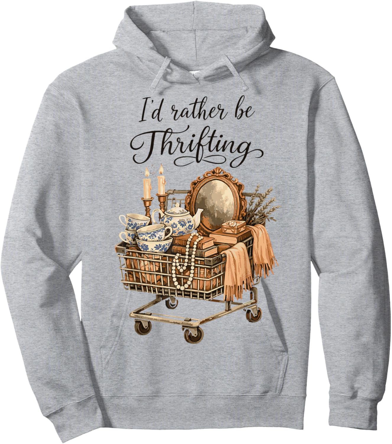 I’d Rather Be Thrifting Vintage Shopping Thrift Lover Funny Hoodie - Hoodie | Ash