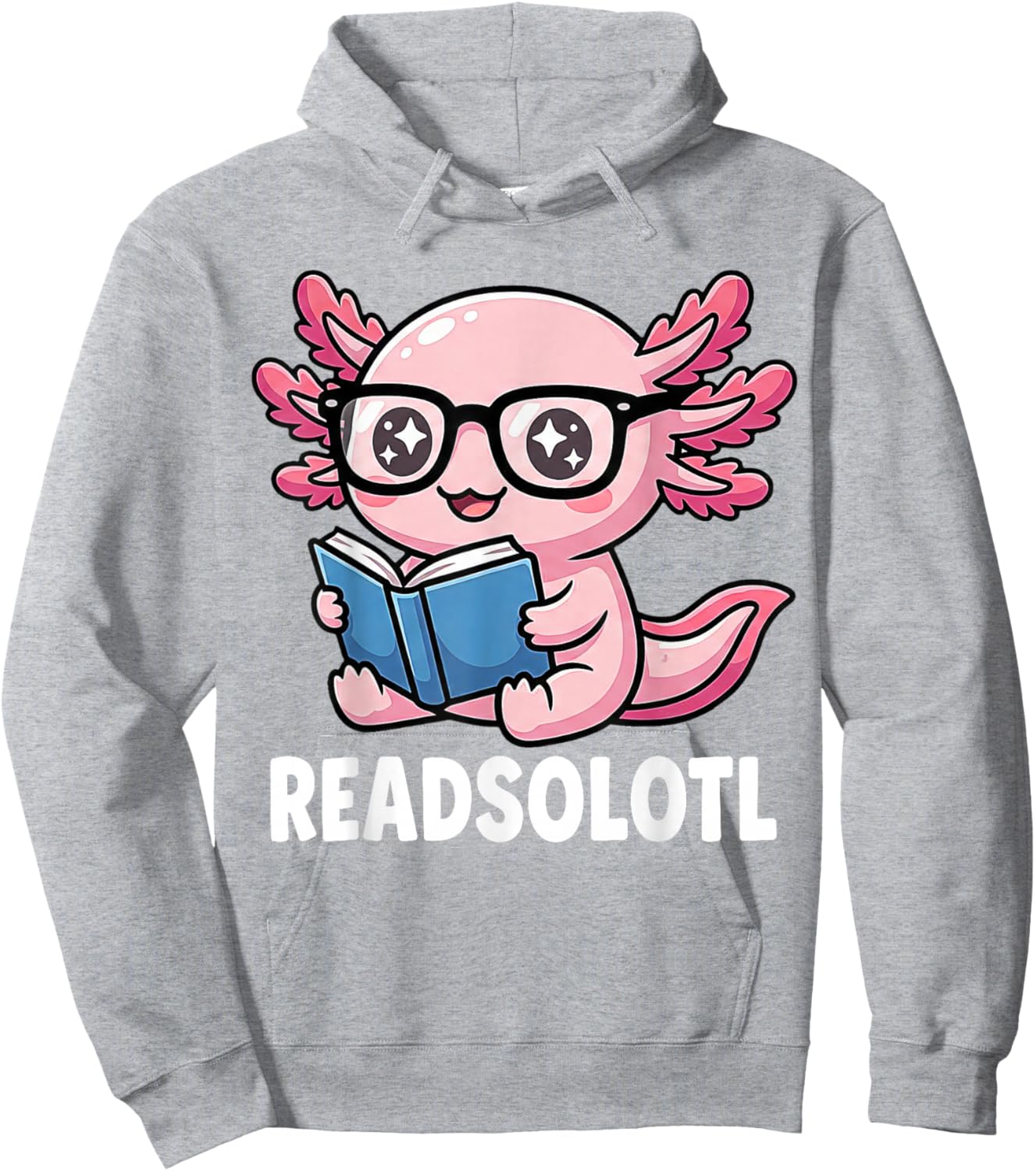 Cute Axolotl Read Books Cool Reading Kids Book Character Hoodie - Hoodie | Ash