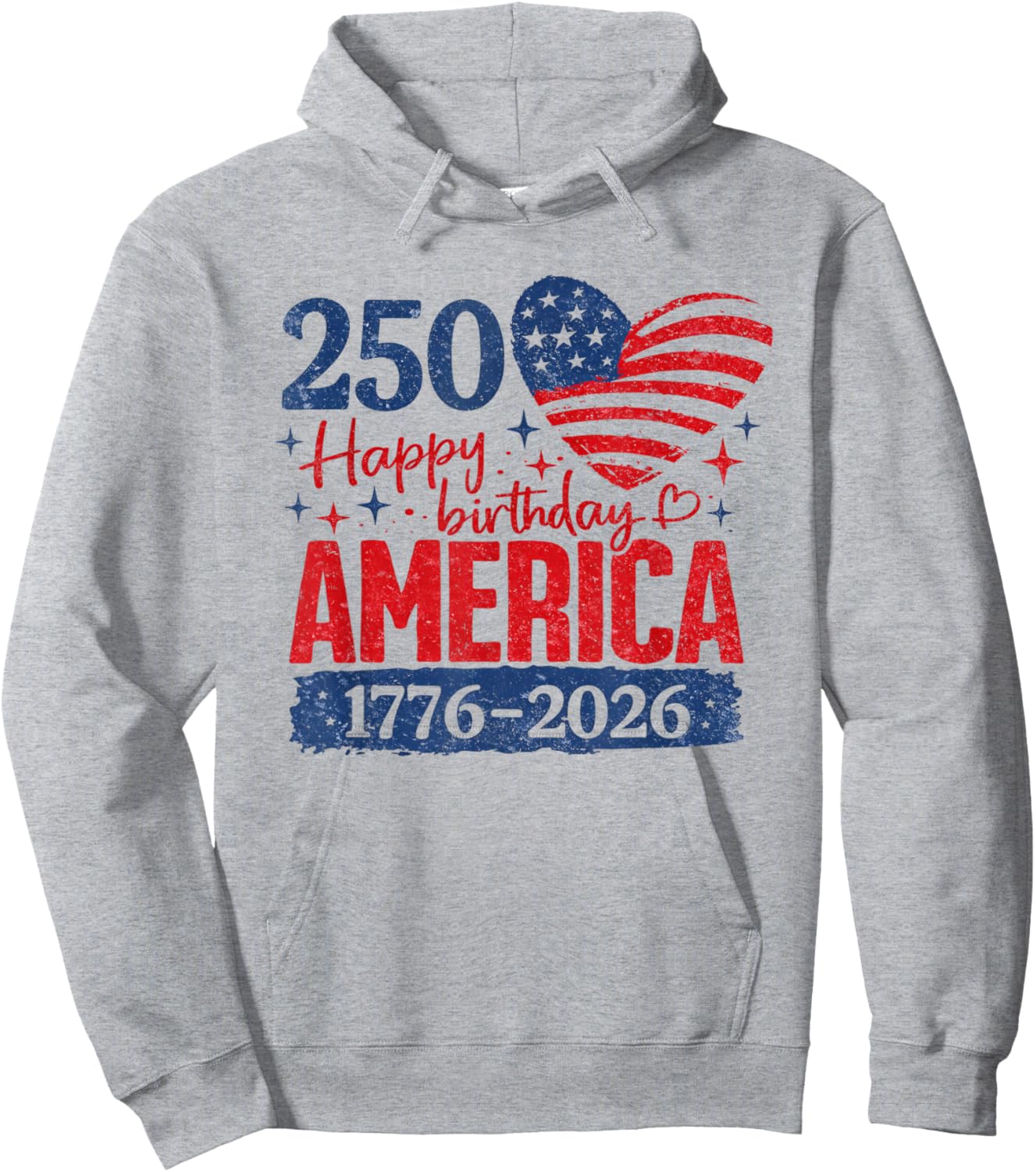 Vintage 250 Years 1776-2026 250th Birthday 4th July Hoodie - Hoodie | Ash