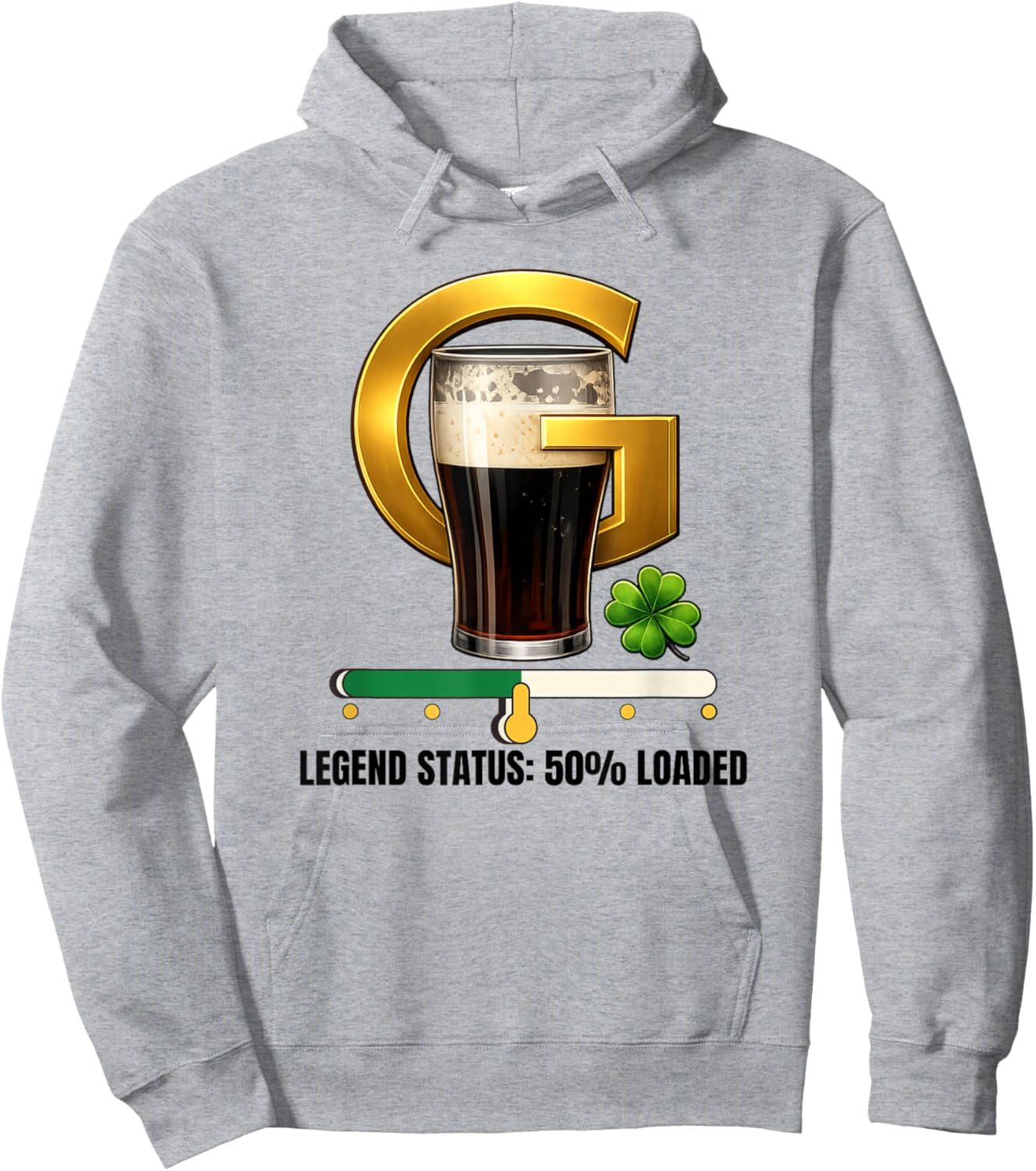 Split The G Legend Status 50% Loaded St Paddy's Day Shamrock Hoodie - Hoodie | Ash