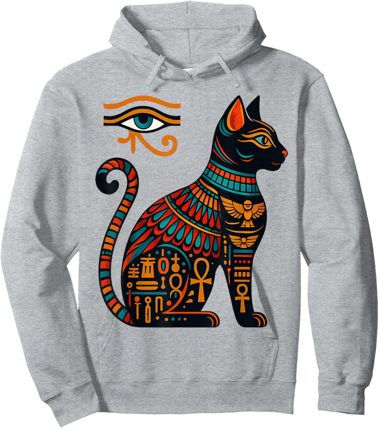 Bastet Goddess Cat Egyptian Eye of Horus Egypt Mythology Hoodie - Hoodie | Ash